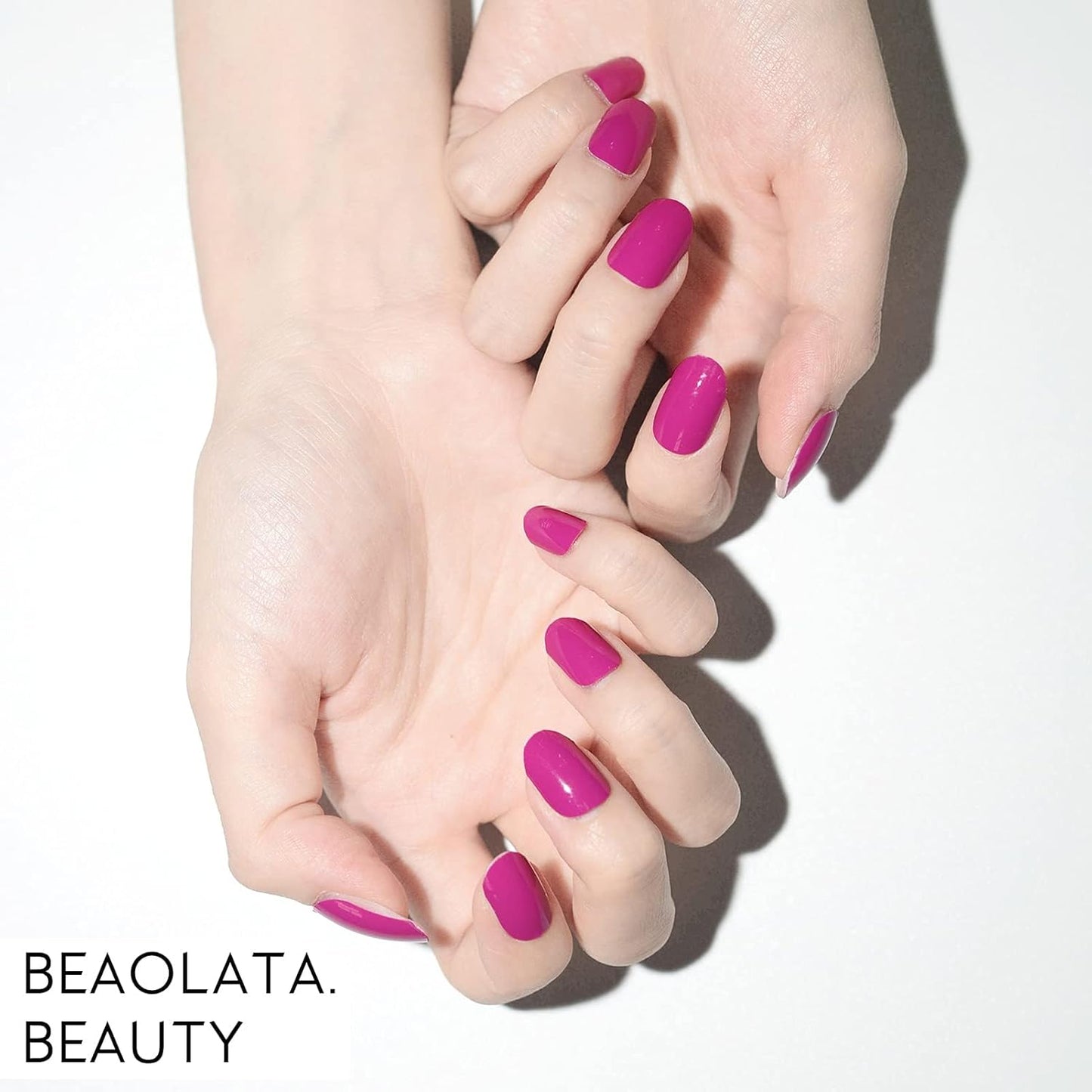 Nail Polish Strips, 32PCS Salon Quality Wraps, Long Lasting Gel Nail Stickers for Women Easy Apply& Remove (Juice Pink)