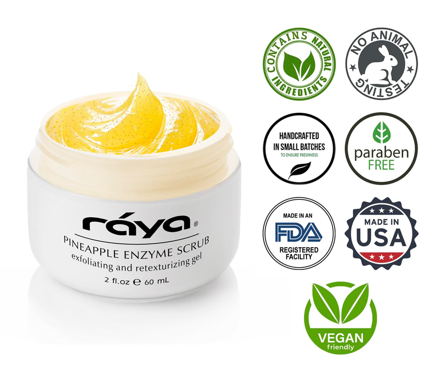 RAYA Pineapple Enzyme Facial Scrub (120) | Exfoliating and Refining Facial Scrub for Combination Skin | Creates a Glowing Complexion | Made with Pineapple Enzymes and Jojoba Beads