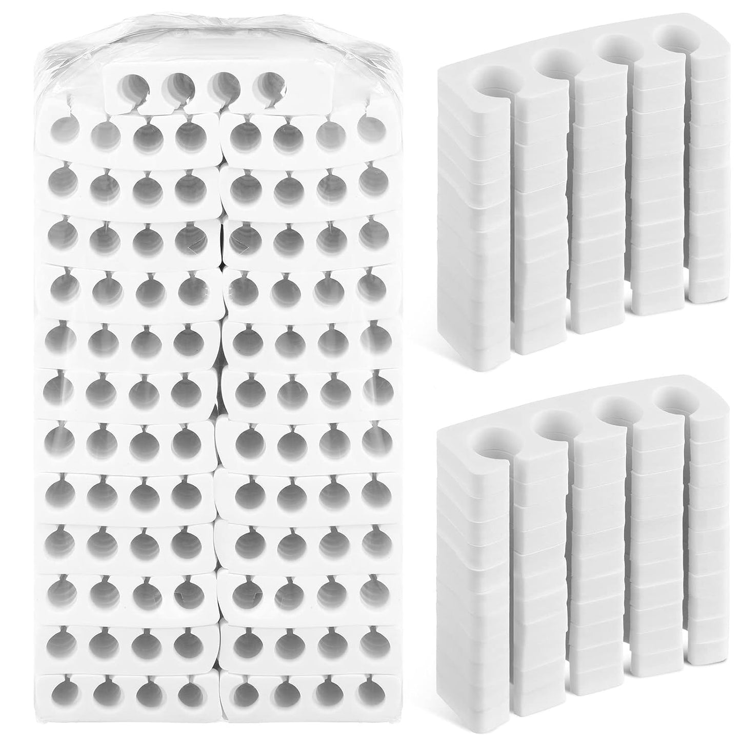 300 Pcs Toe Separators for Nail Polish Bulk Toe Separator Pedicure Correct Foot for Men Women Nail Polish Comfy Soft Pedicure Supplies(White)