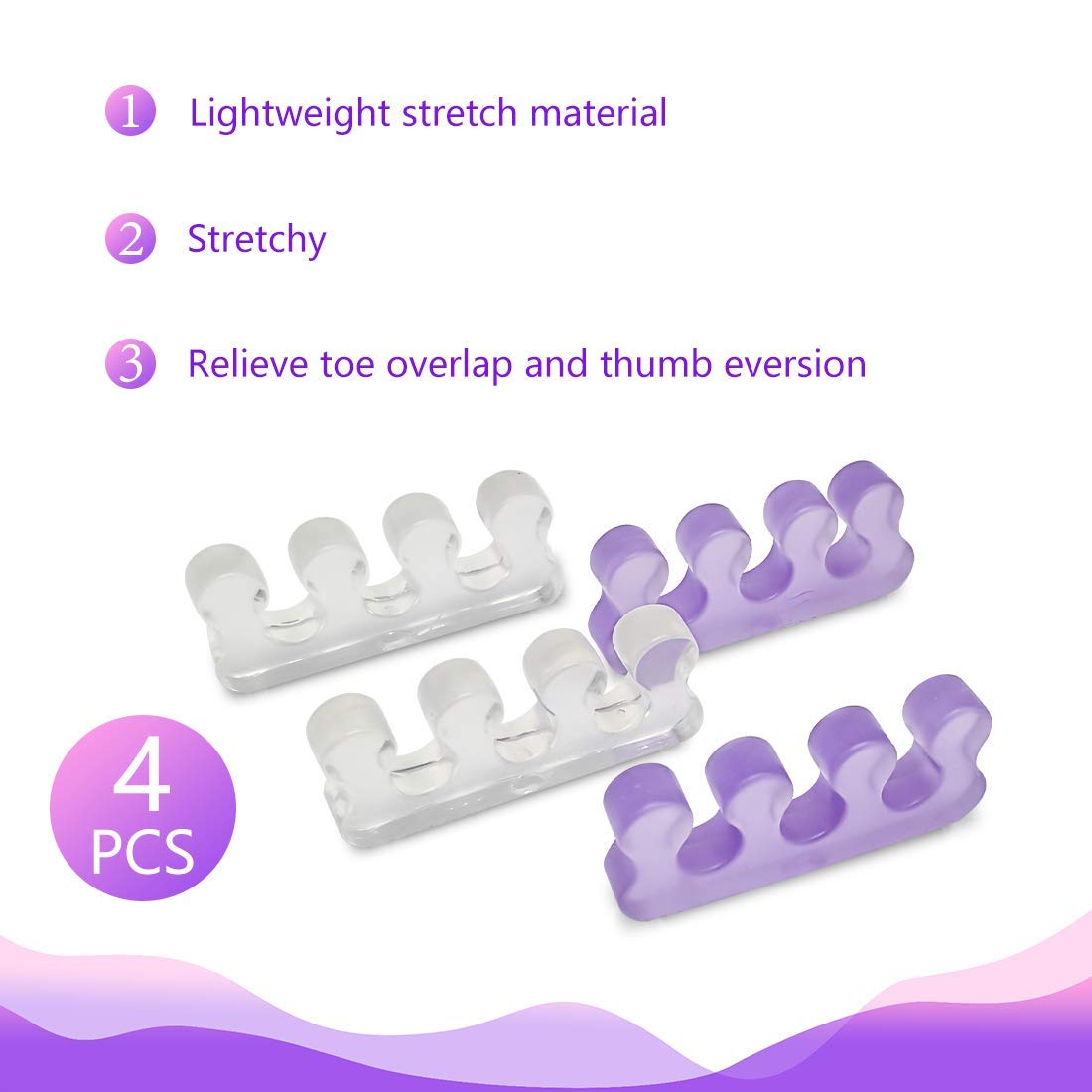 SUNFATT Toe Separators for Pedicure,Toe Spacer,Toe Separators use for Separation of Toenails or Nails,Washable and Reusable Pedicure Supplies.