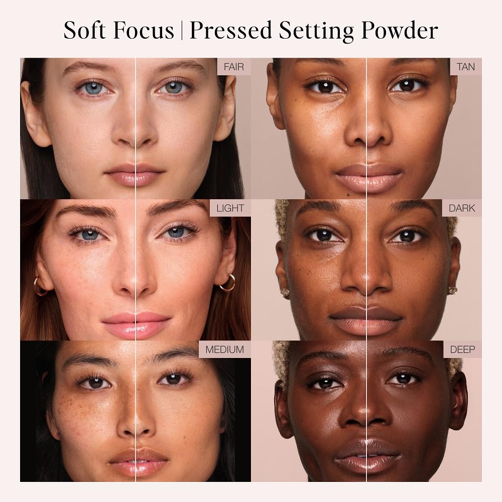 Jouer Soft Focus Hydrate & Setting Powder - Pressed Powder with Matte Finish - Blurring Powder for Fine Lines and Pores - Set Face Makeup Foundation or Concealer - Light