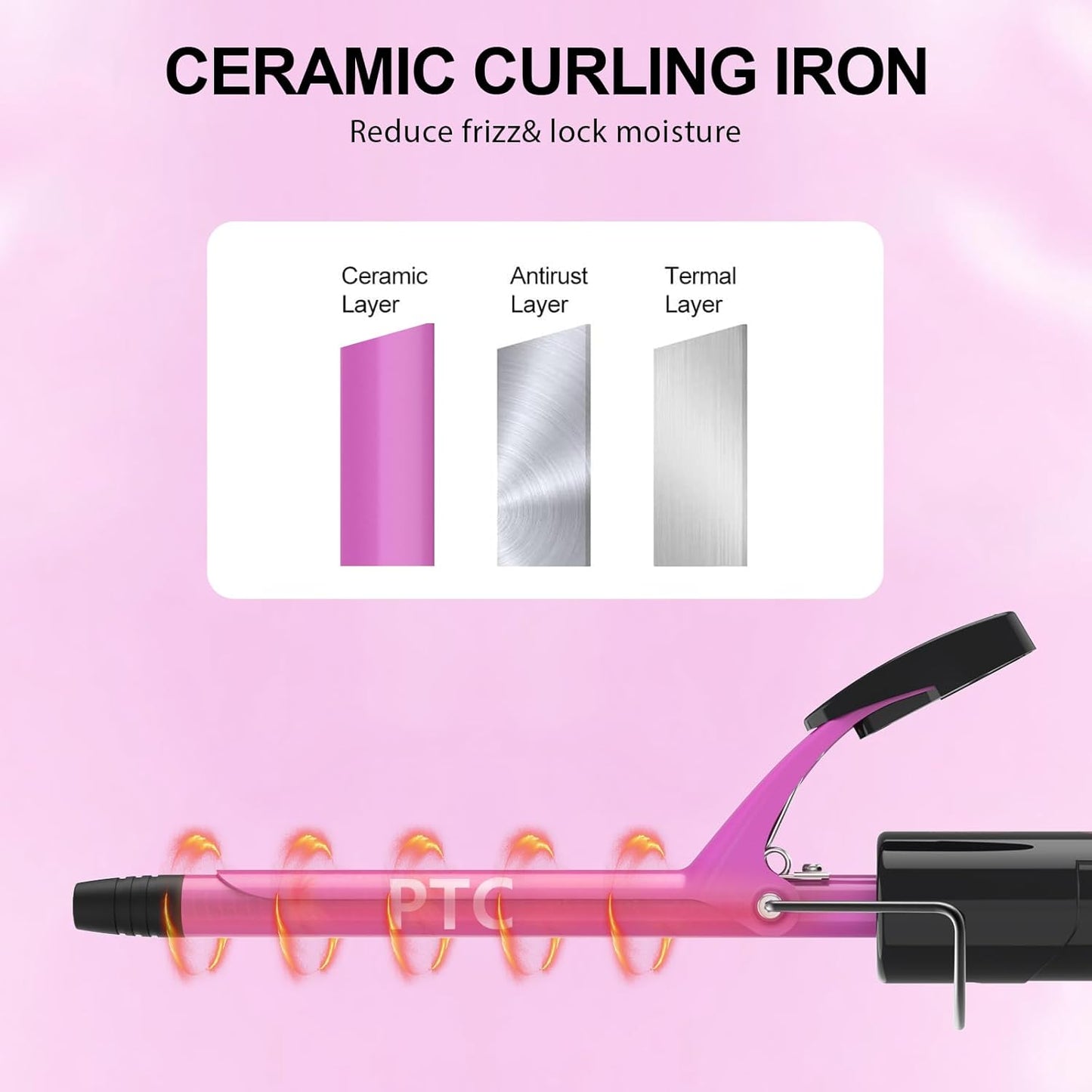 DAN Technology 1/2 Inch Curling Iron 13mm Small Ceramic Curling Wand with Adjustable Temperature Dual Voltage for Tight Curls Short Hair and Ringlets