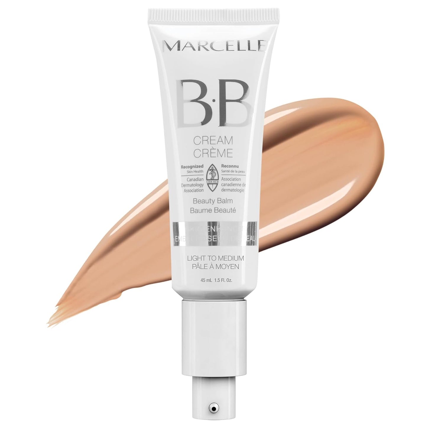 Marcelle BB Cream Beauty Balm, Light to Medium, Tinted Moisturizer, Skin Enhancer, Lightweight, Hydrating, Hypoallergenic, Non-Comedogenic, Fragrance-Free, Paraben-Free, Oil-Free, Cruelty-Free, 45 mL