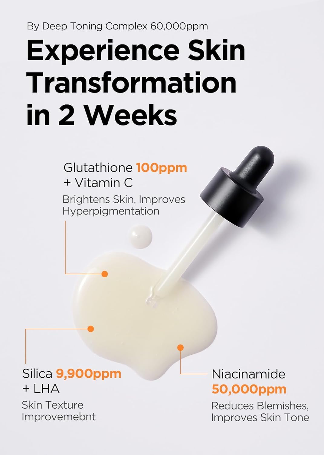 Bewants Deep Toning Glutathione Ampoule Serum | Korean Skincare with Vitamin C & Calendula Extract Oil, 1.01 fl.oz + 0.33 fl.oz (2 Pack)