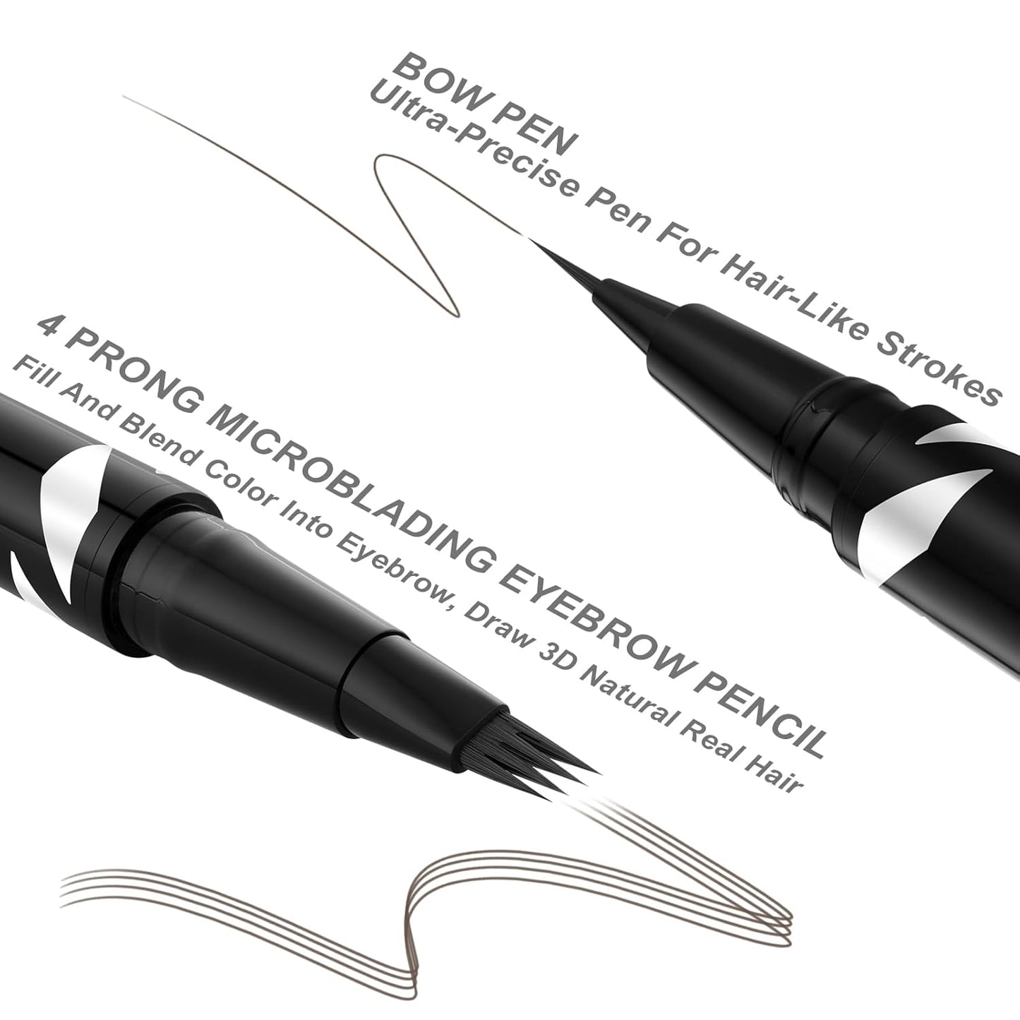 LAVONE Eyebrow Pen,2-IN-1 Dual-ended Waterproof Eyebrow Pencil,with 4 Tip Microblading Eyebrow Pen and Ultra-Precise Brow Pencil,Dual-ended Eyebrow Brush,Eyebrows for Natural Looking-Medium Brown