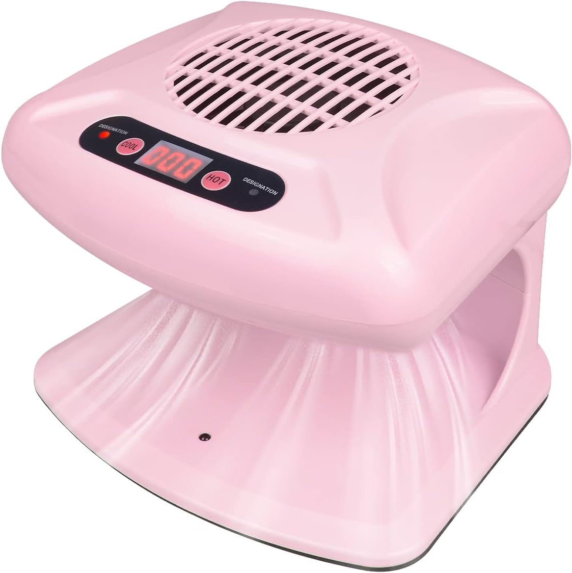 Air Nail Dryer with Automatic Sensor, 300W Timing Air Nail Fan Blow Dryer for Both Hands and Feet, Warm & Cool Wind Blower Dryer for Regular Nail Polish, Home and Salon Use No Harmful (Pink)