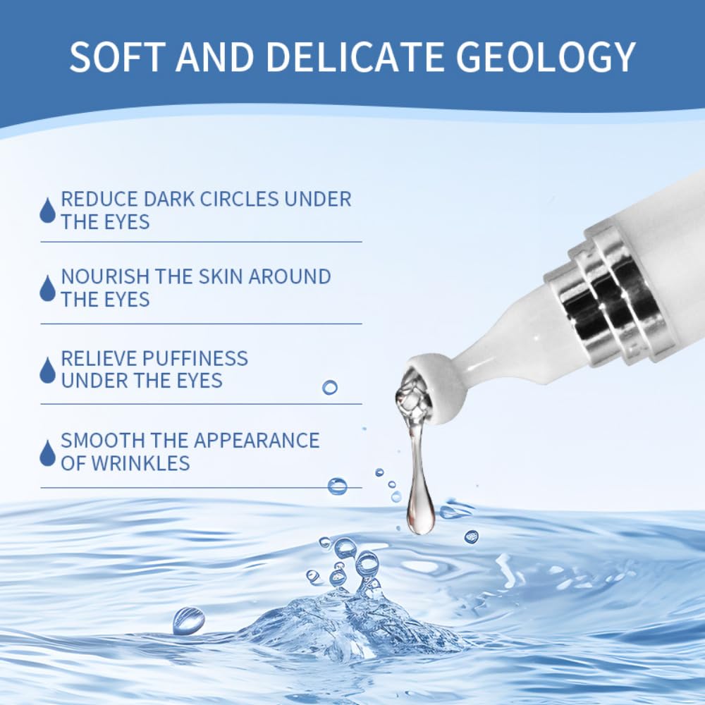 5% Caffeine Eye Serum and Under Eye Roller Cream for Dark Circles and Puffiness, Cafeine with 360° Massage Ball Reduce Wrinkles and Fine Lines,Bags under eyes