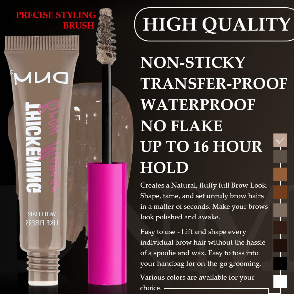 Tinted Thickening Brow Mascara,Brow Fast Sculpt,Waterproof, Transfer-proof, Brush to Fill in Eyebrows and Cover Gray Hairs - Cruelty Free - Light Medium Brown (2pcs 01 Taupe)