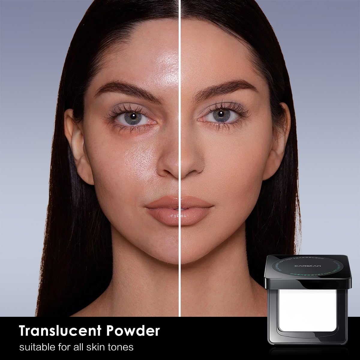 Oil Control Face Pressed Powder Compact, 24H Longlasting Waterproof Pressed Setting Powder Foundation Makeup, Shine Free, Poreless, Smooth, 01 Translucent for dry skin (0.28Oz) (0.28Oz)