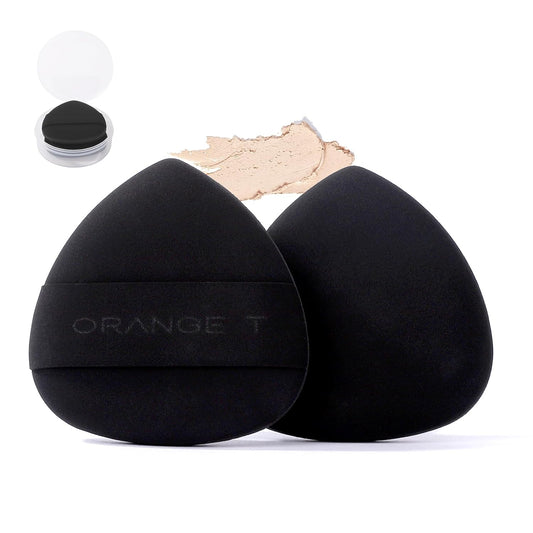 Lilystar 2 Pcs Makeup Sponge Puff for Foundation Concealer and Powder Soft Foundation Sponge Cosmetic Blender Sponge Body Setting Loose Powder Beauty Makeup Tool with Case (Black)
