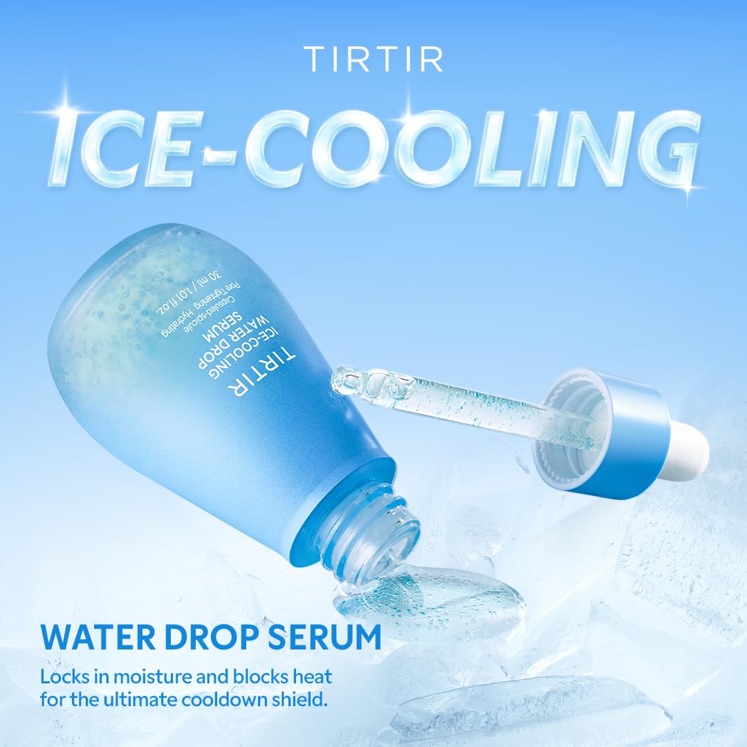 TIRTIR Ice-Cooling Water Drop Serum | -4.39°C Cooling Korean Serum for Face Instant Hydration Soothing Care (1.01 Fl Oz)