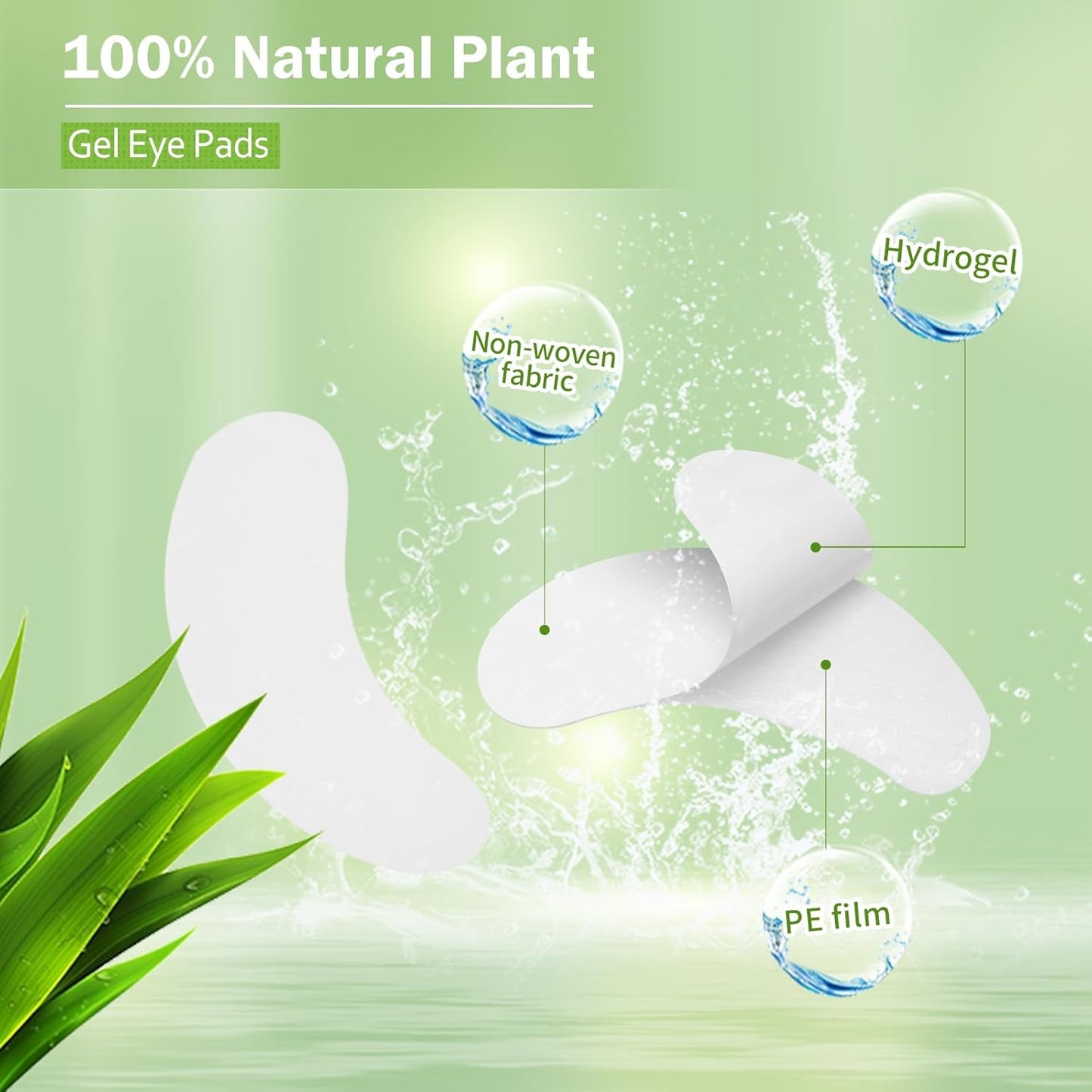 110 Pairs Eyelash Extension Gel Patches Kit, AHIER 100% Natural Hydrogel Eye Patches Lint Free Under Eye Pads Makeup Eye Gel Pad for Lash Extensions supplies