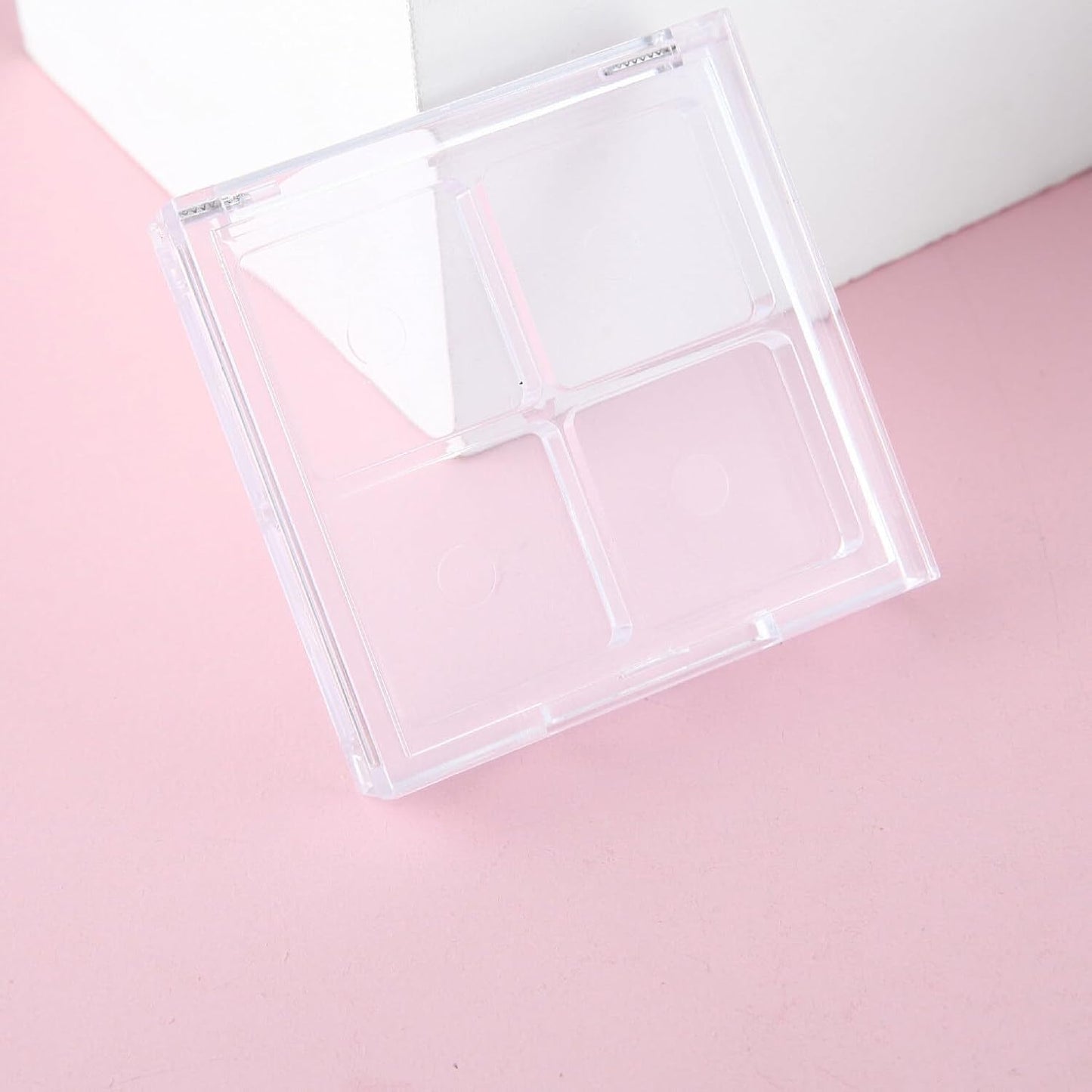 2PCS Empty Eyeshadow Palette 4 Grids Plastic Eye Make Up Container Palette Refillable Small Makeup Palette Lipstick Compact Containers Cosmetic Sample Storage Cases