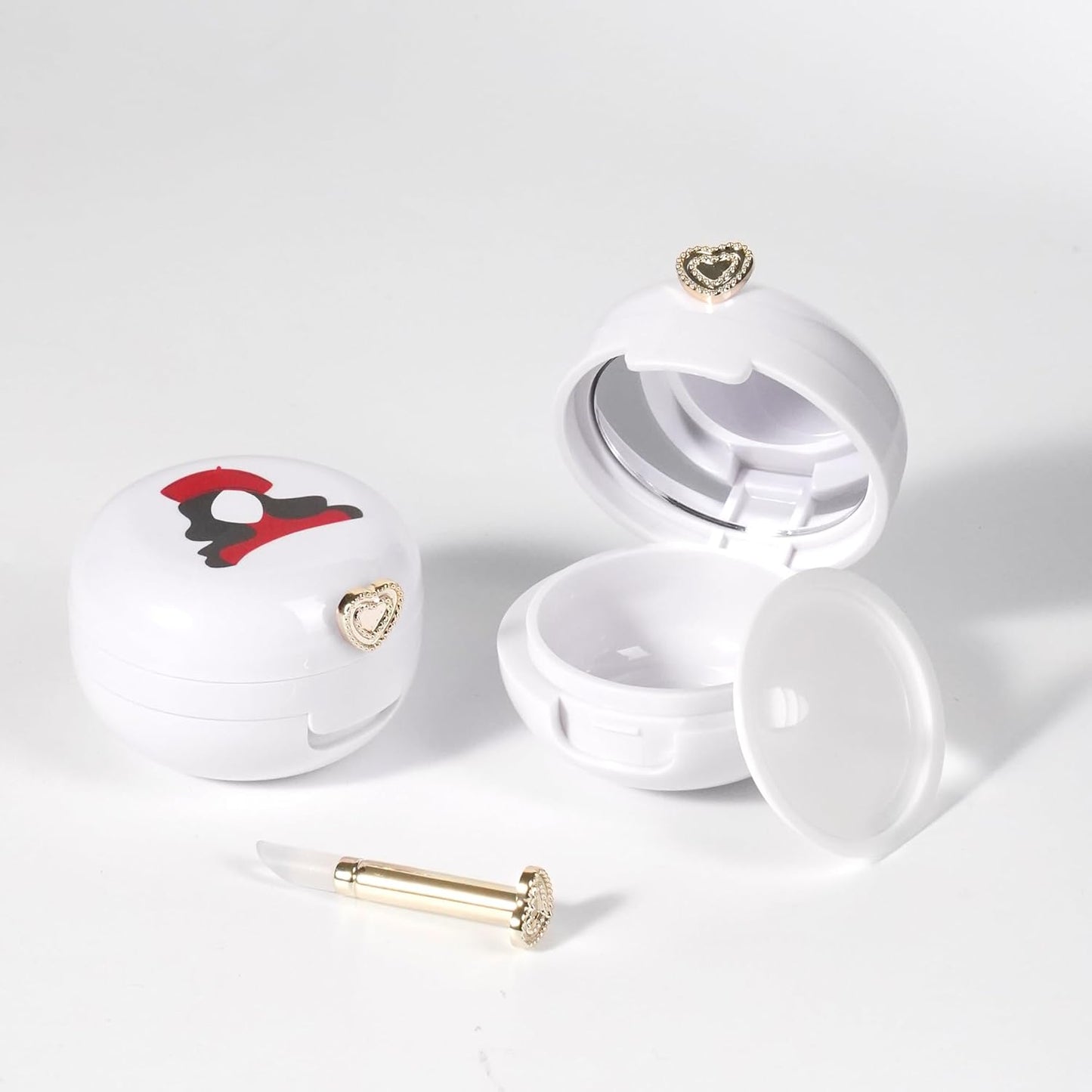 2 Pack Lip Balm Containers,Plastic Portable Empty Lip Balm Container with Mirror and Silicone Lip,Empty Lipstick Dispenser Box for Travel,Home