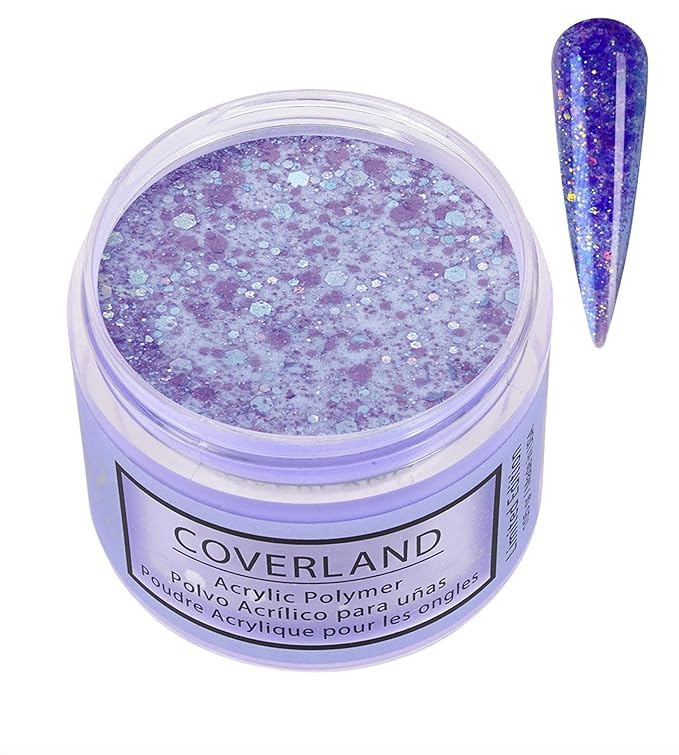 Tones Coverland Acrylic Nail Powder "Amethyst Stars" - Limited Edition Acrylic Powder for Nail Design, Sculpting, and Masking Nail Bed Imperfections - Professional Acrylic Nail Supplies - (1.5 Oz)