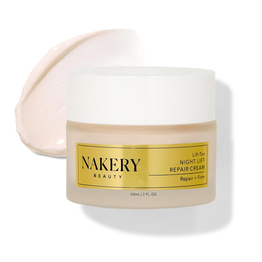 Nakery Lift-Tox Night Cream for Women - Overnight Anti Wrinkle Face Cream for Firmer & Smoother Complexion - Hydrating Night Cream for Women with Crepey Skin - Rich Night Face Cream for Mature Skin