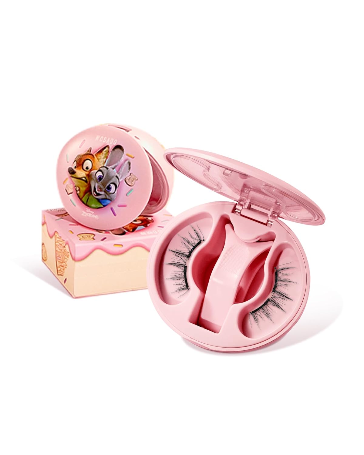 WOSADO×Disney Soft Magnetic Eyelashes Kit with Applicator, No.14 Frost Black Reusable Glue-free Wispy Magnetic Lashes, Cruelty-free False Lashes, Waterproof, Lightweight, Suit for Heavy Makeup