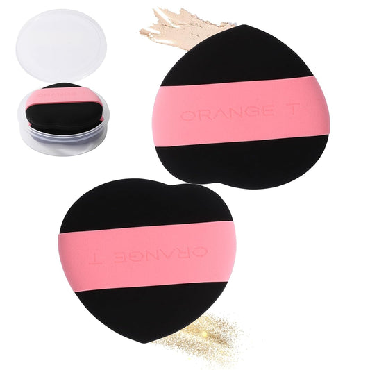 Lilystar 2Pcs Powder Puff Face Soft Makeup Sponge, Soft Triangle Powder Puffs Makeup Sponge Applicator Air Cushion Powder Puff for Liquid Foundation, Cream, Powder, Concealer (Black)