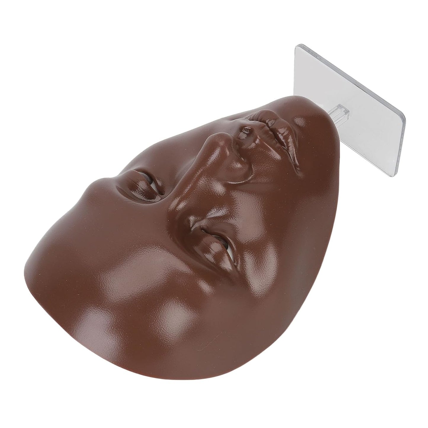 Silicone Full Face Mannequin, Makeup Mannequin Face Elastic with 20ml Makeup Remover Oil Stand for Eyelash (Black)