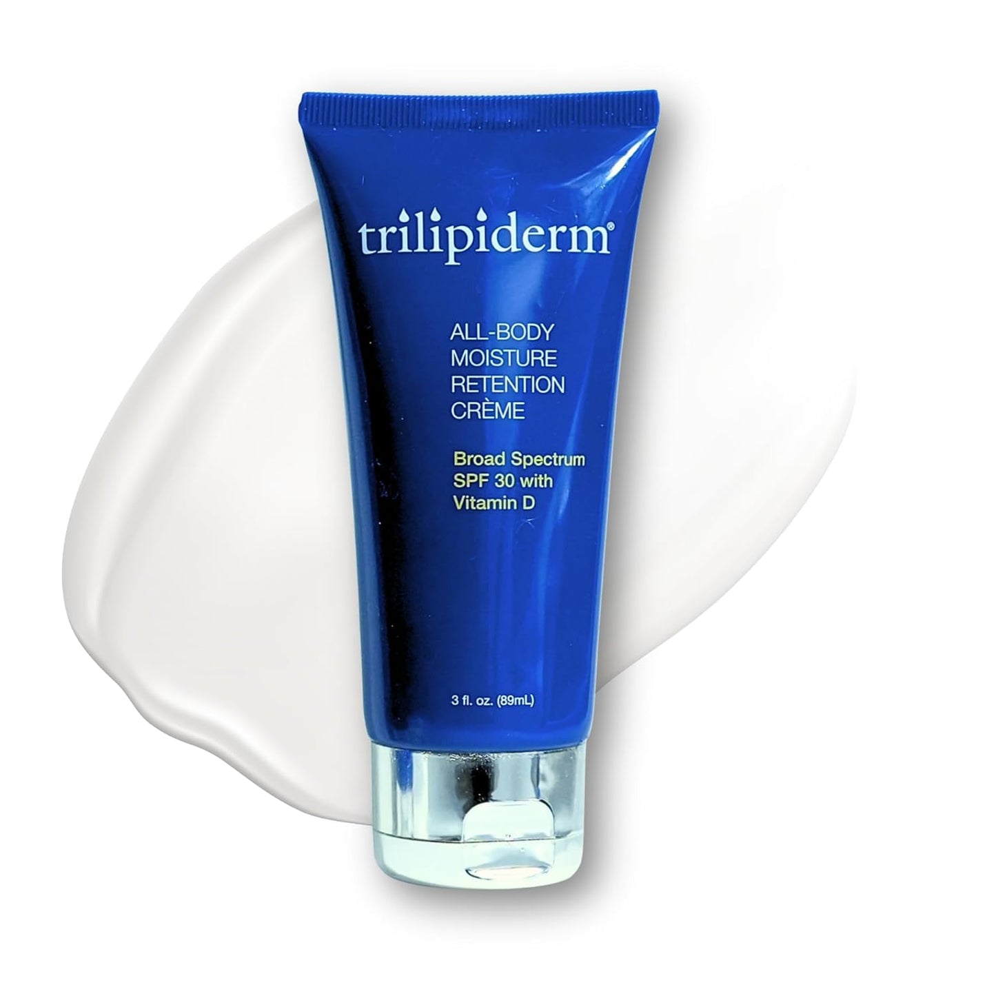 Trilipiderm All-Body Moisture Retention Crème with SPF 30, Vitamin D - 3oz Travel Size Sunscreen