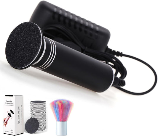 Upgraded Electric Callus Remover for Feet 1200RPM, Adjustable Speed Professional Electric Foot Sander Foot Grinder Heel File Pedicure Tool for Women Men Cracked Dead Skin, 60 Sandpaper Discs, Black