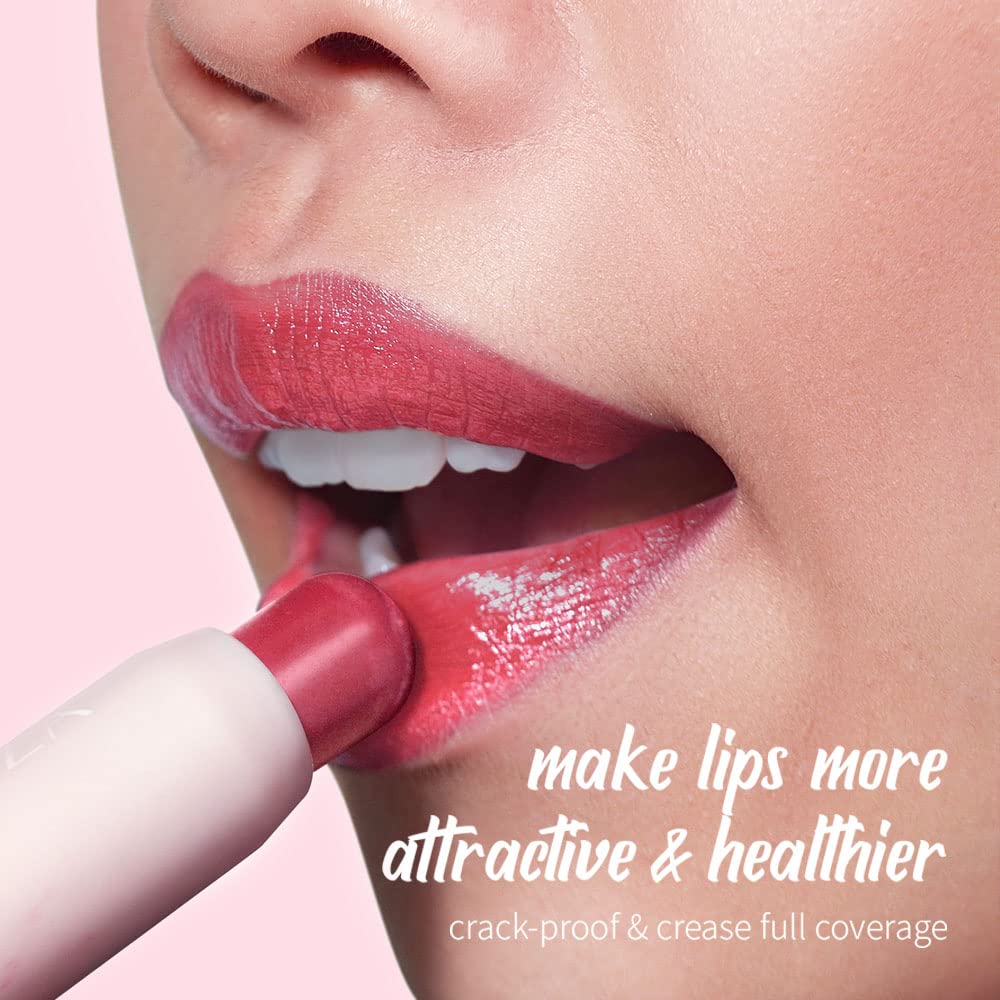 Tinted Lip Balm Chapstick with Color, Natural Semi - Gloss Finish, Hydrating/Coloring 2 in 1 Moisturizer Lip Stick for Girls & Women #04 Hot-Pink