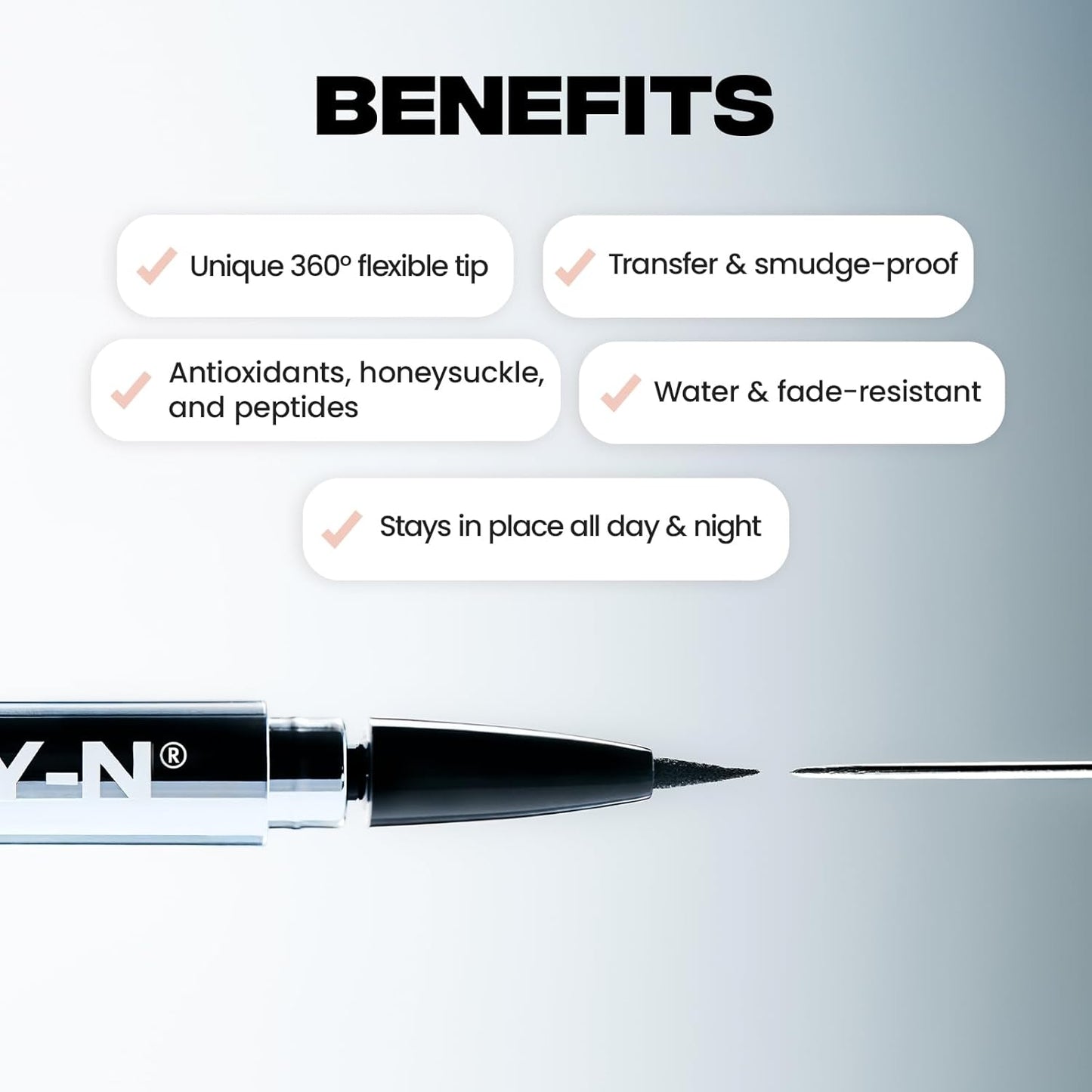 Sacheu Liquid Eyeliner STAY-N Long Wear Waterproof Eyeliner Pen with Ultra-Precise 360° Flexible Tip — Smudge-Proof Vegan & Cruelty-Free Eye Makeup, Eye’m Sharp