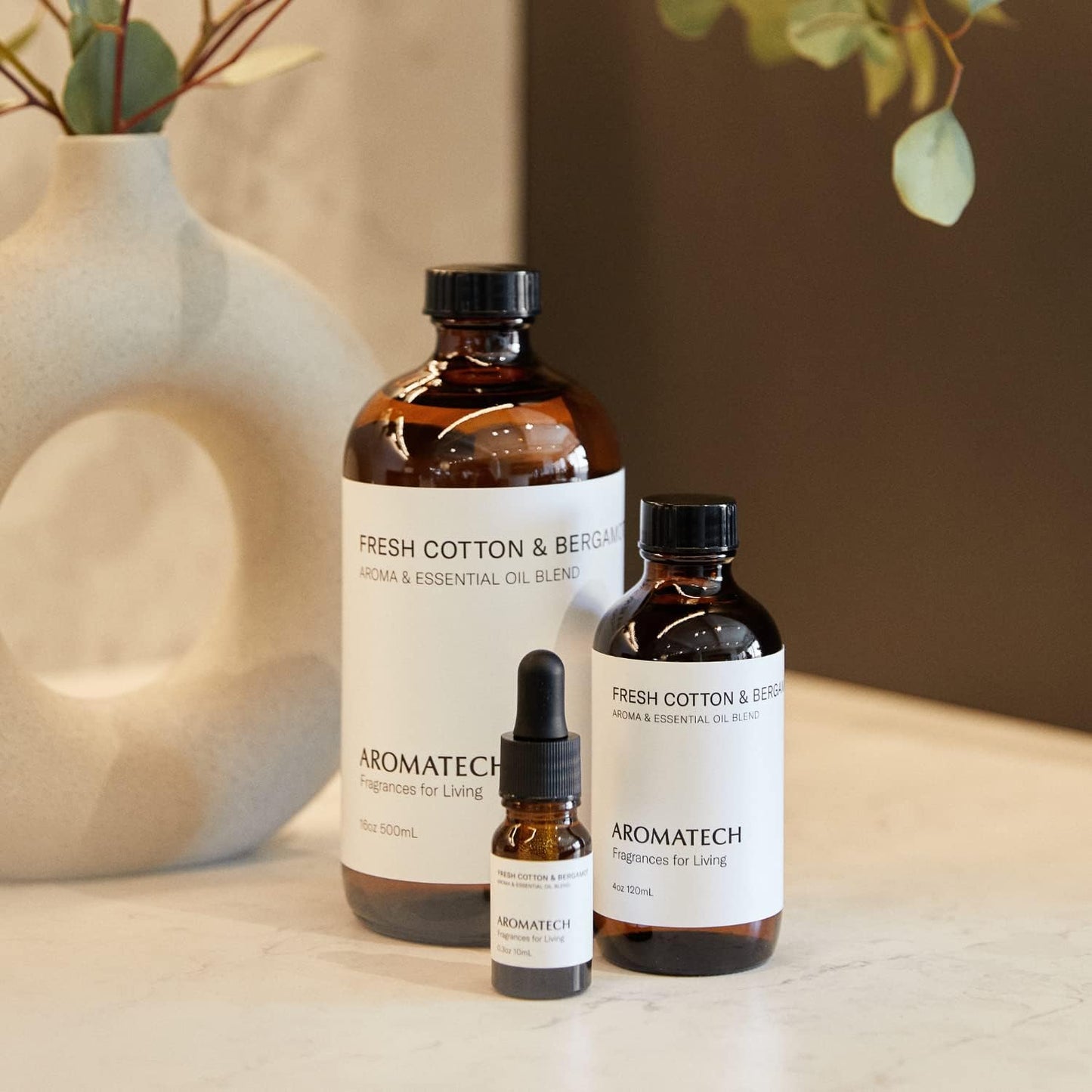 Aromatech Fresh Cotton and Bergamot Essential Oil Blend: Luxury Hotel Inspired Aromatherapy with Bergamot, Fresh Cotton & Sandalwood for Ultrasonic Diffusers & Nebulizers - 4 fl oz, 120 mL