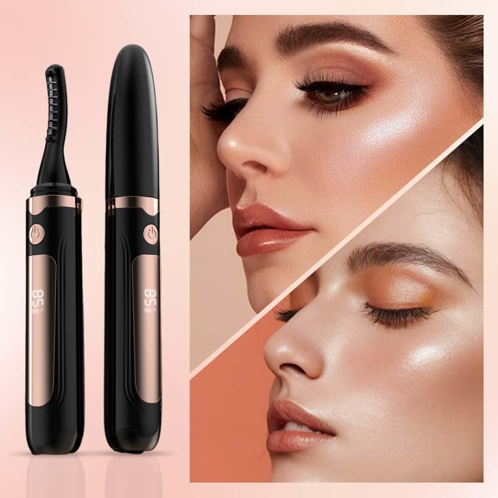Heated Eyelash Curler, 2025 New Electric Eyelash Curler, Portable USB Type-C Makeup Tools for Travel,Women (Black*2)