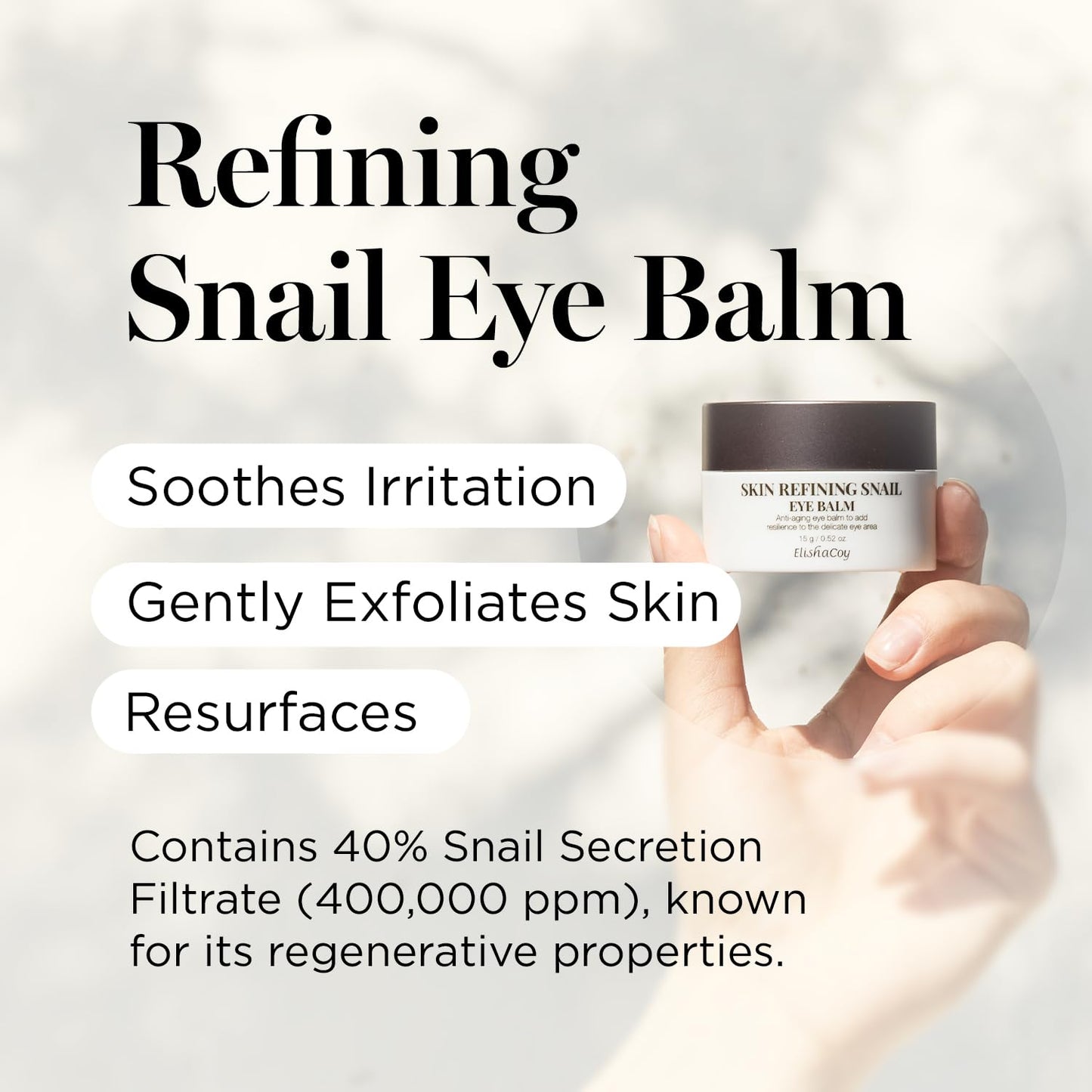 Elishacoy Advanced Snail Mucin Eye Cream, Brightening Eye Cream for Fine Lines and Dark Circles, No Animal Testing, K-Beauty Korean Skincare