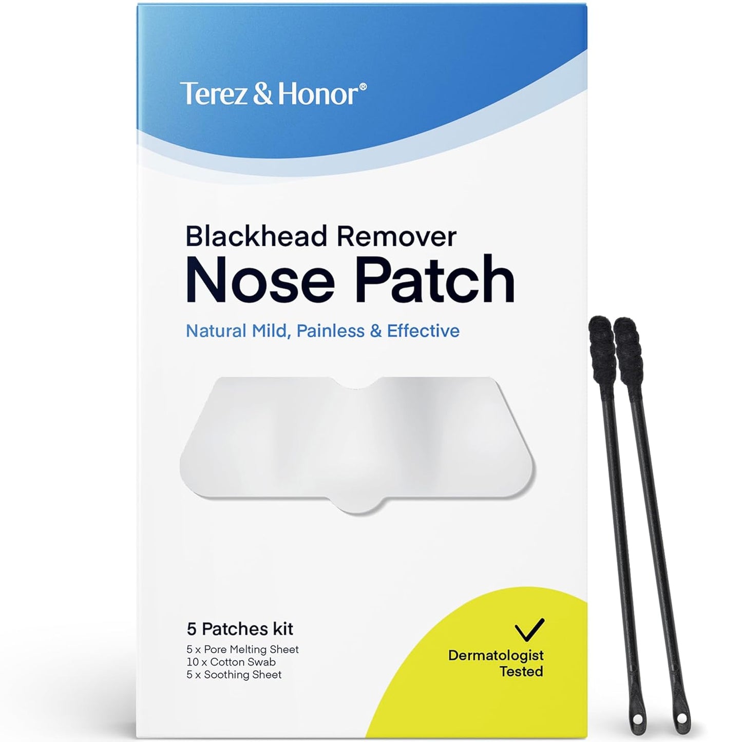 TEREZ & HONOR Korean Melting Pore Strips Blackhead Remover 5 Kits - Sebum Softener, Pore Minimizer Strips - Hypoallergenic Tested, 3-Step Pore Refining Sets