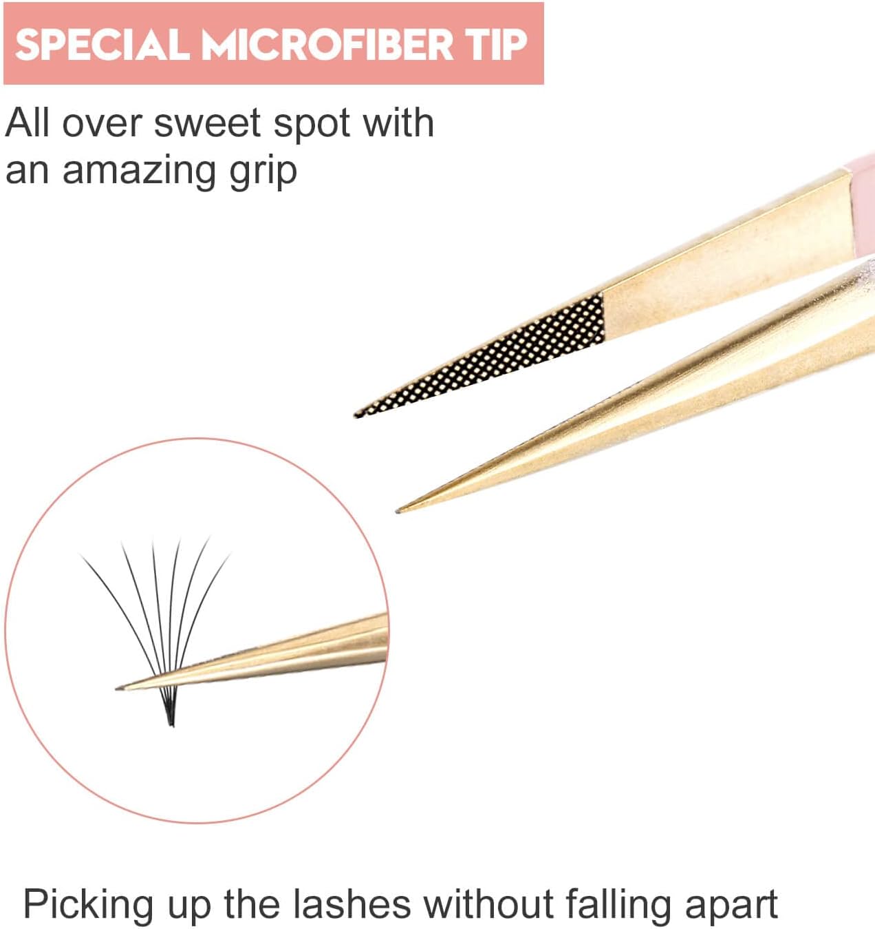 Ms.Queen Straight Tweezers for Eyelash Extensions,Fiber Tip Pointed Isolation Lashing Tweezers