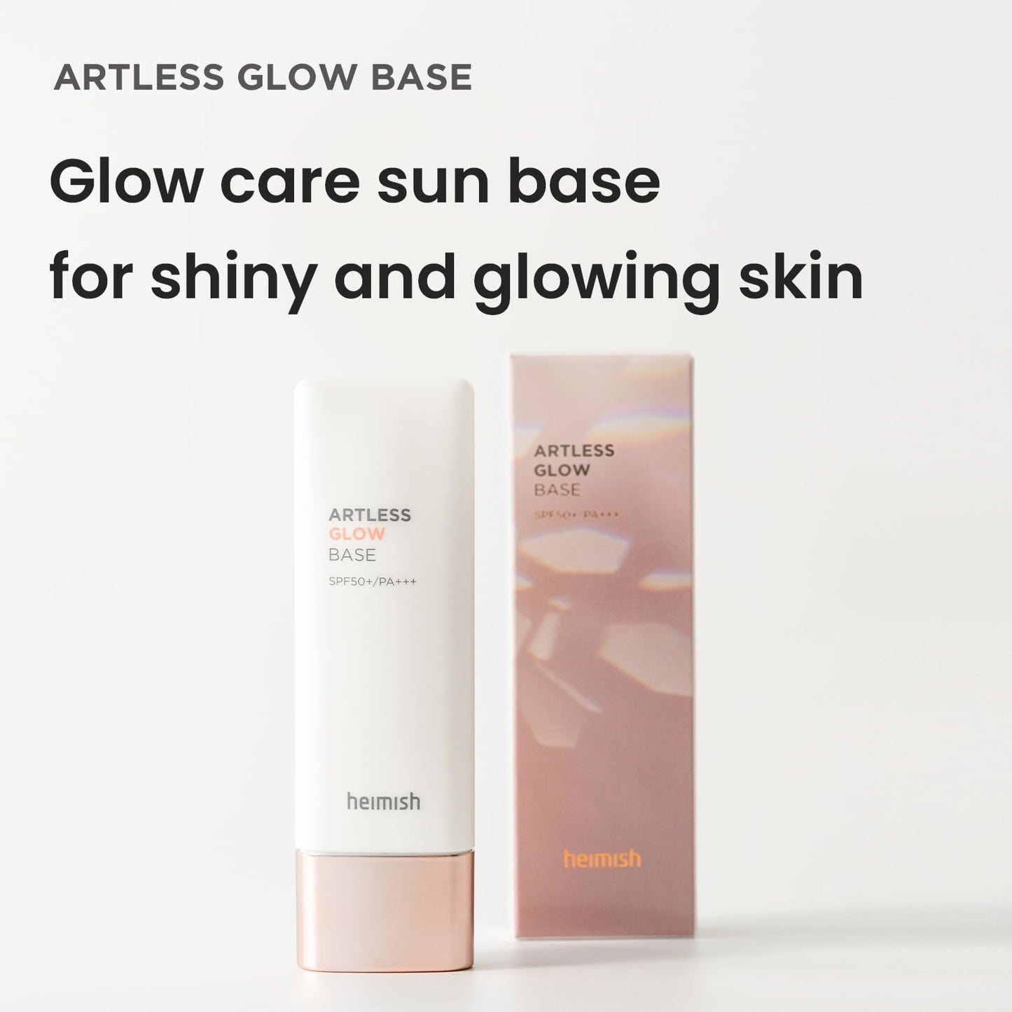 HEIMISH Artless Glow Base 1.35fl.oz/40ml, Multipurpose Makeup Base, Primer, Highlighter, Tone Up Sunscreen for face, Lightweight, Non-greasy, Hydrating, Natural Finish with SPF 50+ PA++++
