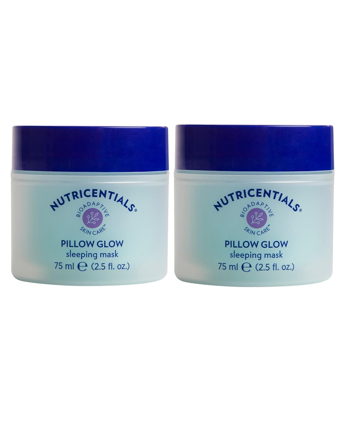 NuSkin NUTRICENTIALS Pillow Glow Sleeping Mask | Overnight Hydration | Bioadaptive Botanical Complex | Red Algae | Apple Extract | Deep Sea Water | Skin Glowing & Pore Minimizing | 2.5 Fl Oz | 2 Pack