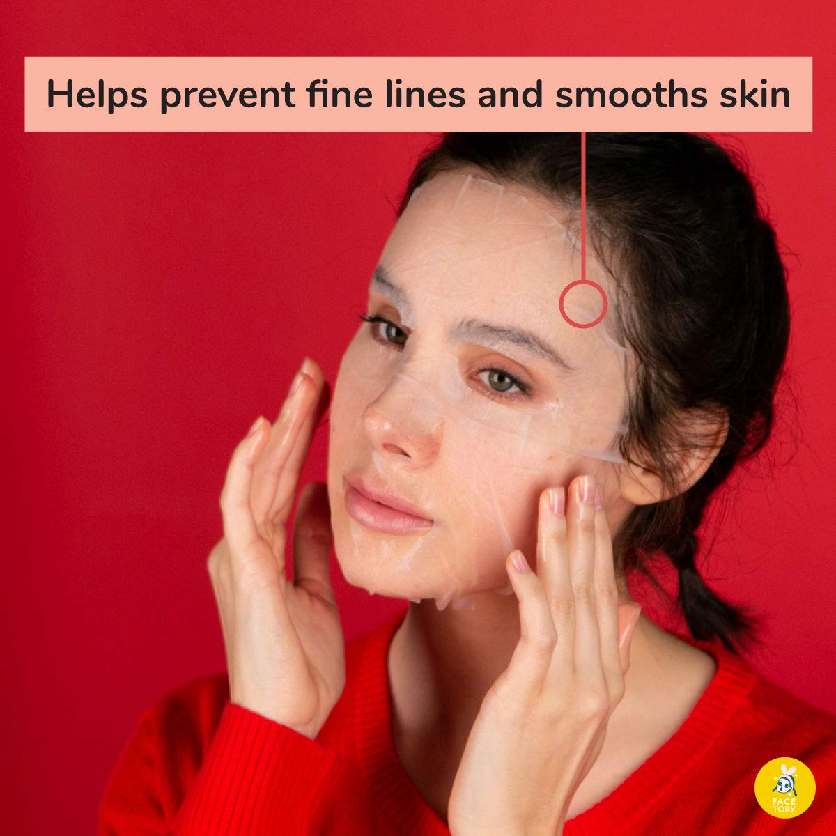 FACETORY K Beauty Face Mask Skin Care - ACE THAT FACE FIRMING COLLAGEN Sheet Mask with Collagen & Mushroom Extract | For Plump and Glowing Skin (10 Pack)