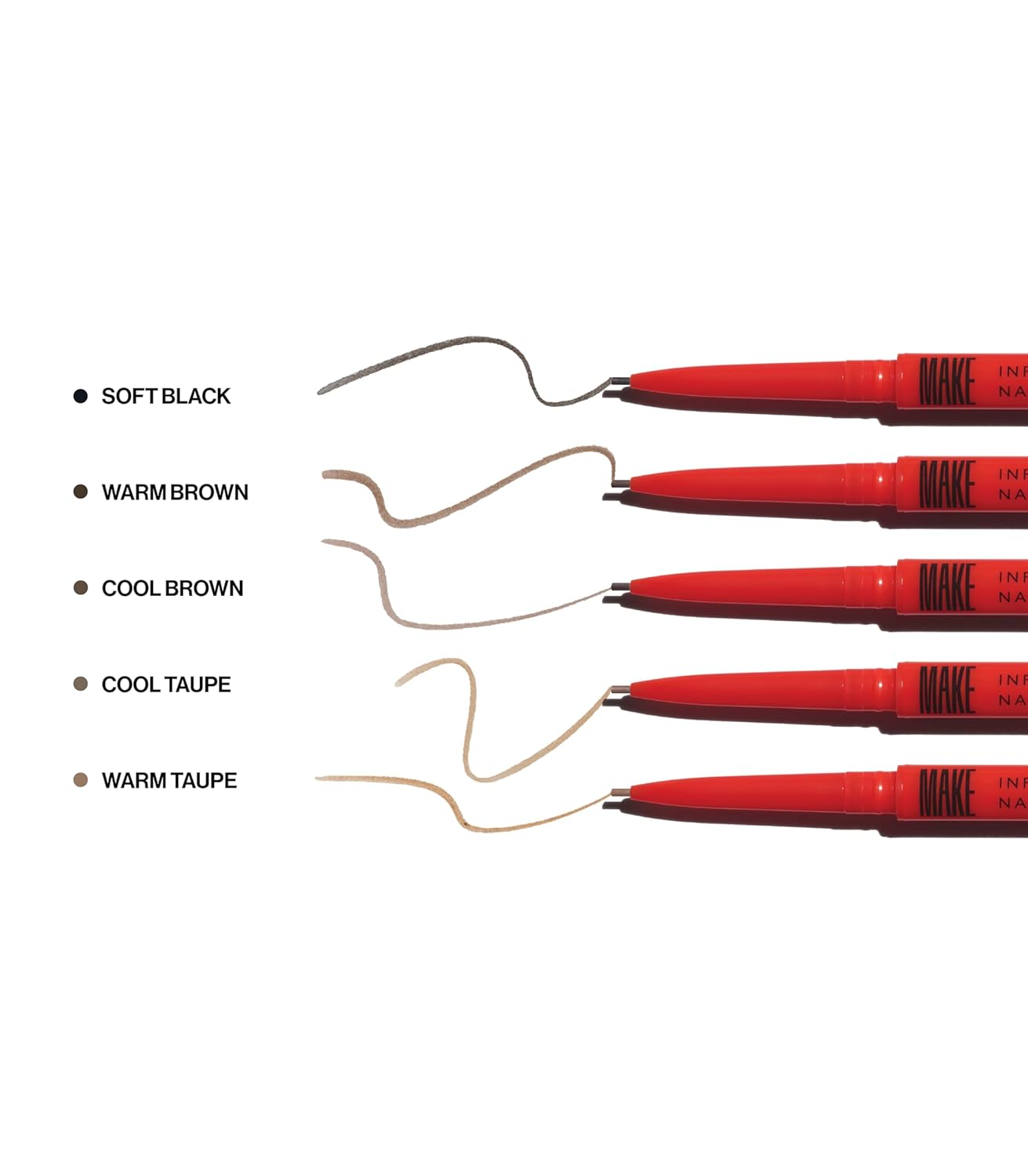 MAKE Beauty Nano Brow, Micro Eyebrow Pencil. Long-Lasting Smudgeproof Eye Brow Makeup for Hairlike Lines. Precision Liner for Natural-Looking Eyebrows - Shade, Soft Black