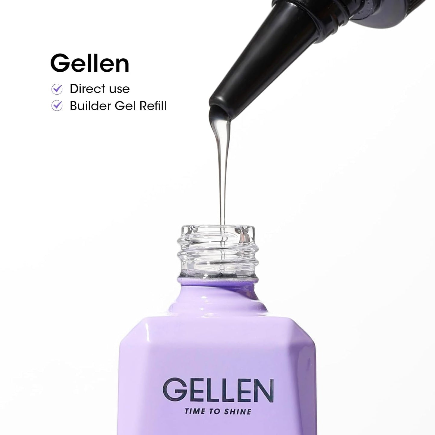 GELLEN 100ml No Wipe Gel Top Coat, High Gloss Long Lasting Clear Color Gel Top Coat U V Light Cured Soak off High Capacity for Salon