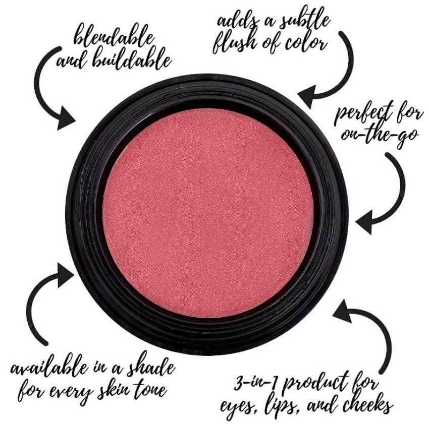 Gabriel Cosmetics Multi Pot (Peony), 3-in-1 Multi pot, Smooth Finish Formula for Eyes,Lips, and Cheeks for sun kissed glow. Natural, Paraben Free, Vegan, Gluten-free, Cruelty-free, Non GMO, 0.08 oz.