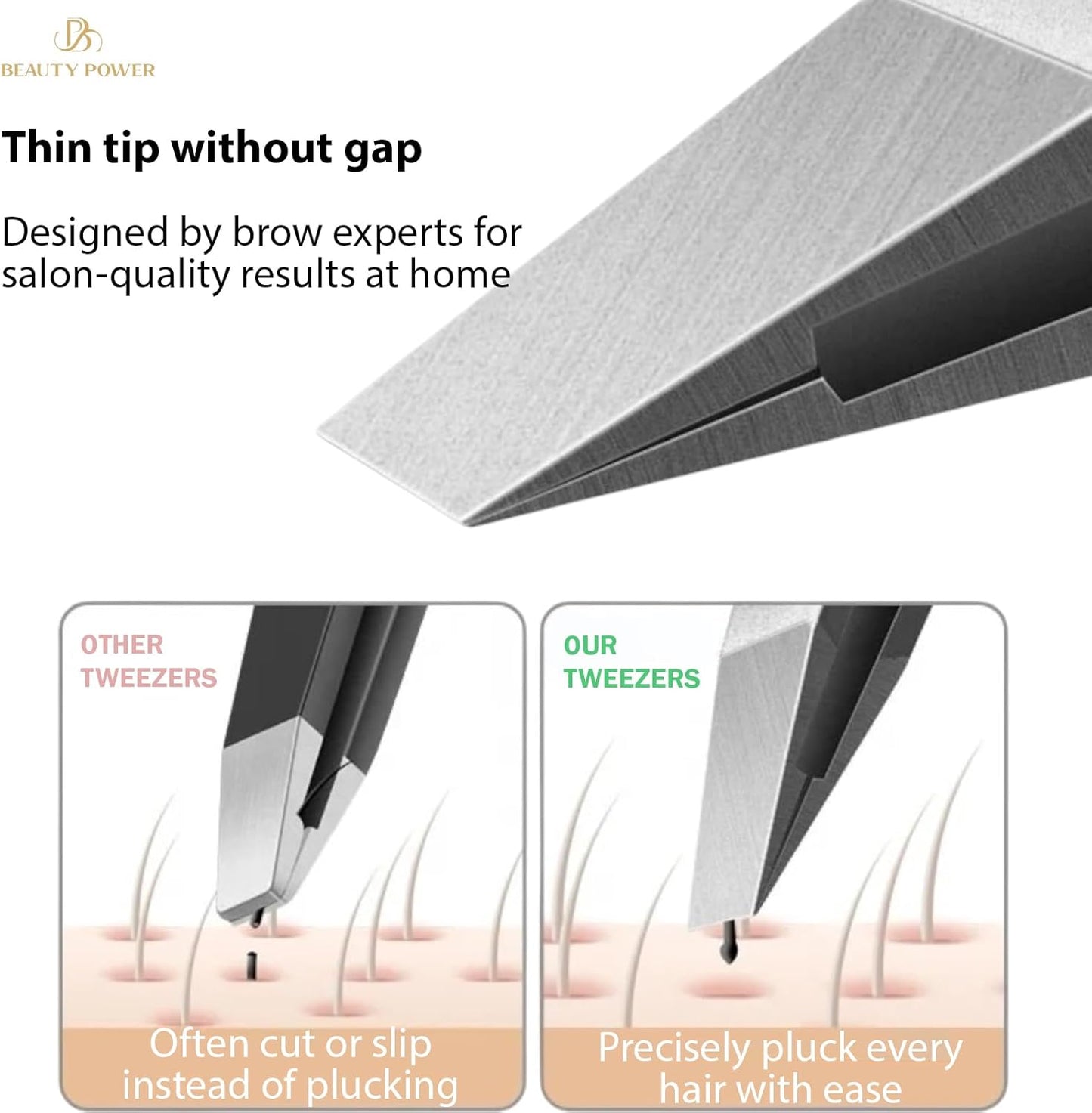 Ultra-Precision Professional Slant Tweezers for Women Facial Hair - German Stainless Steel, Lightweight Black Tweezers for Women & Men, Ideal for Eyebrow & Facial Grooming (3 Matte Black)