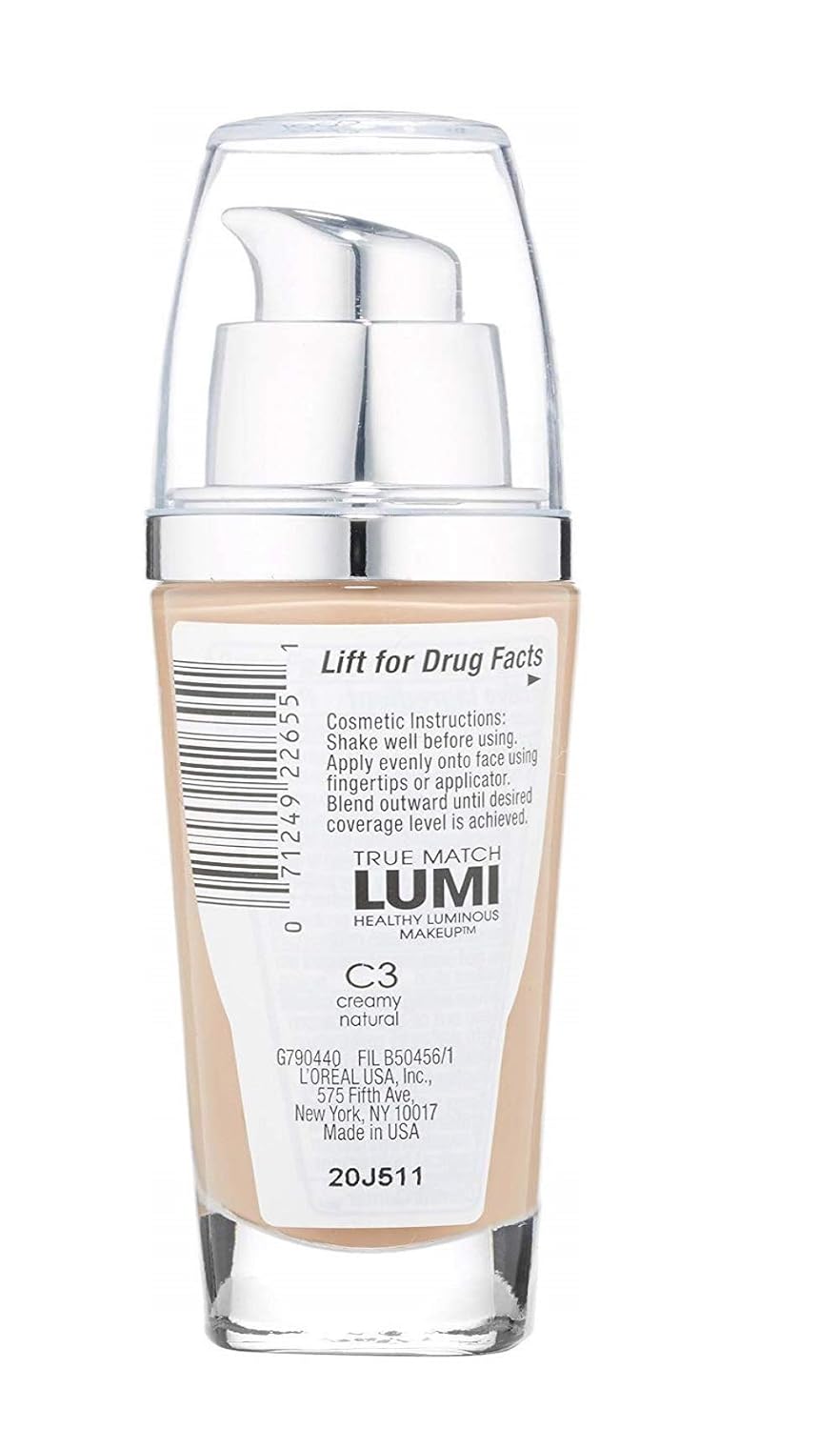 L'Oreal Paris True Match Lumi Healthy Luminous Makeup, C3 Creamy Natural, 1 fl; oz.