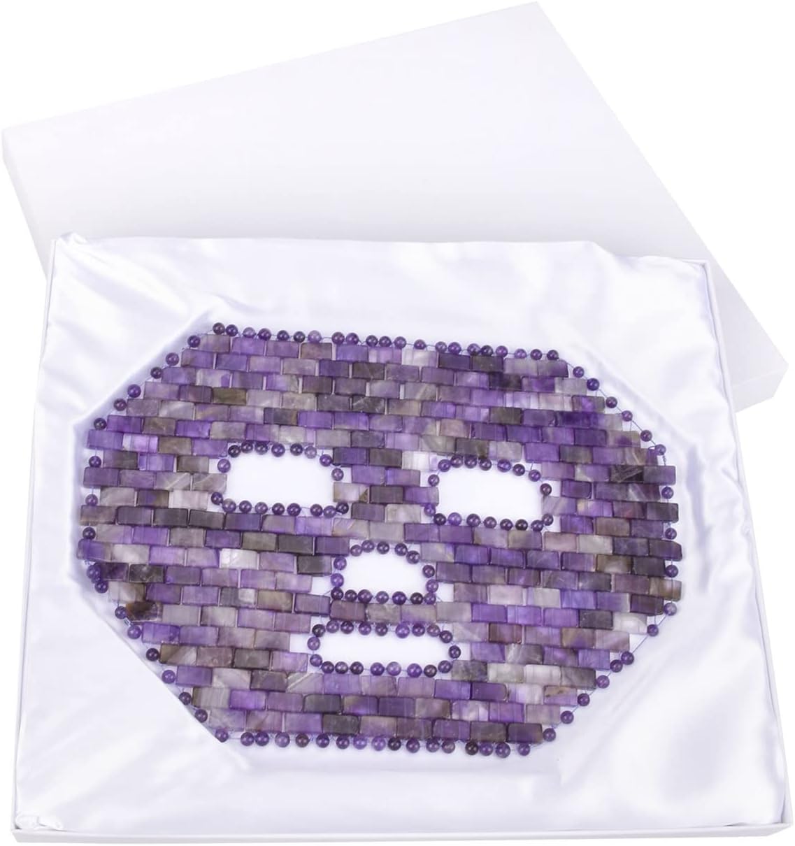 Jade Facial Mask｜100% All Natural Jade Sleep Mask｜Diminish Puffiness｜Soothe Eye Fatigue (Purple)