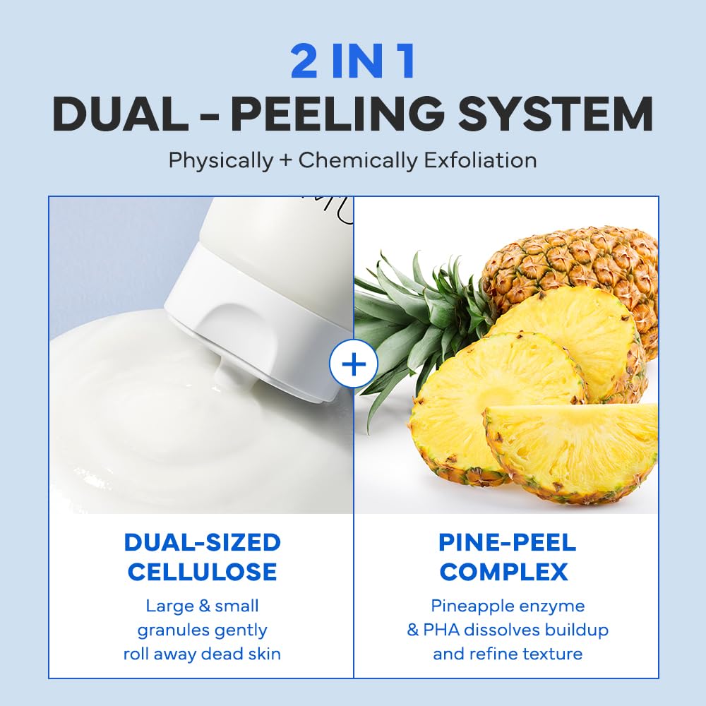 SAM’U PH Sensitive Cloud Peeling Gel – Gentle Exfoliating Gel for Face with Pineapple Enzymes & Hyaluronic Acid – Hydrating Facial Peel & Face Scrub for Sensitive Skin, 120ml, 3.38 fl.oz