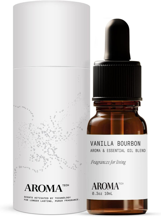 AromaTech Vanilla Bourbon Aroma Essential Oil Blend: Luxury Hotel Inspired Aromatherapy with Vanilla Bean, Bourbon & Oak Barrel for Ultrasonic Diffusers & Nebulizers - 0.3 fl oz, 10 mL