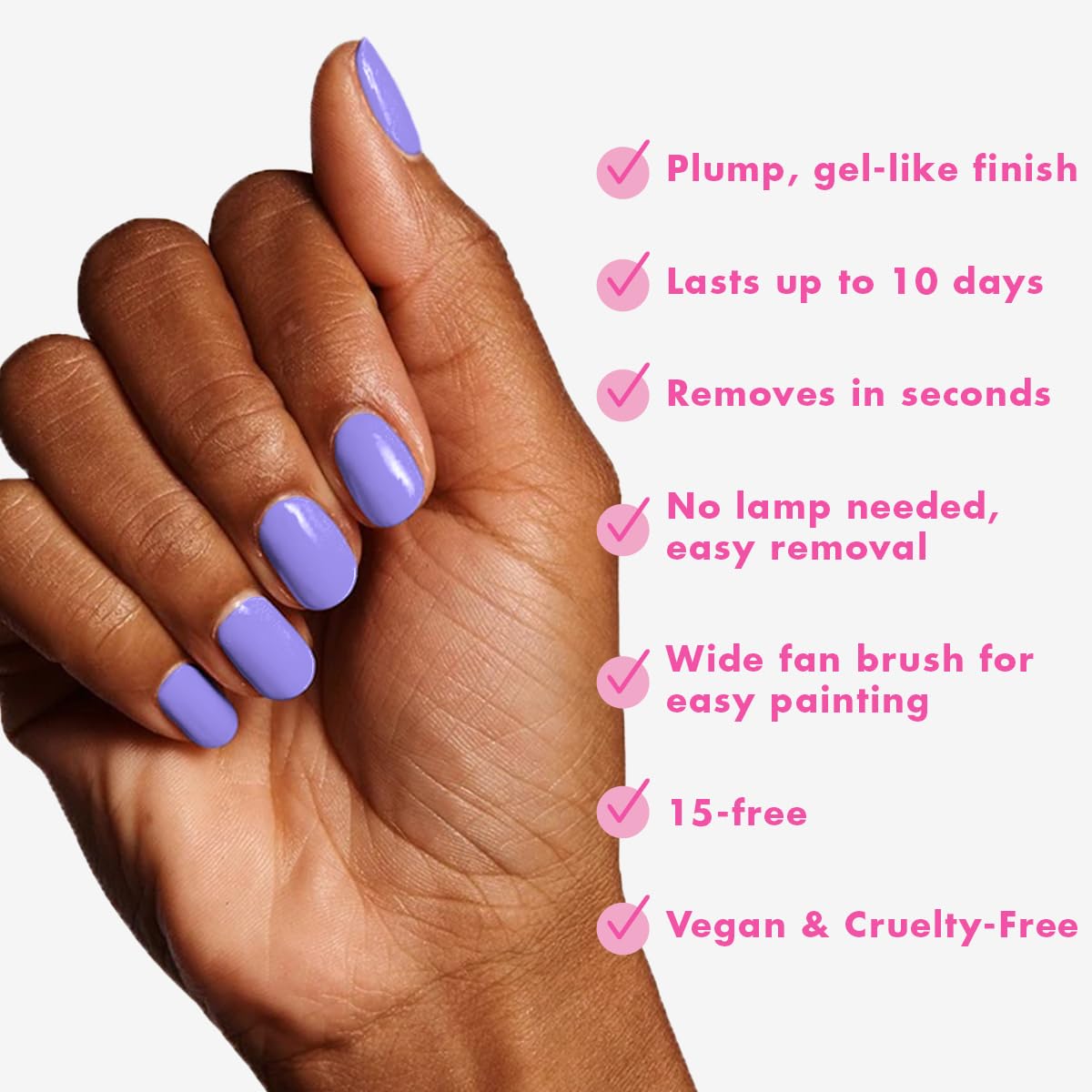 Olive & June Long Lasting Nail Polish | Gel-Like Finish No Lamp Needed | Lasts up to 10 days | Salon-Quality Color at Home |15-Free Vegan Cruelty-Free Chip-Resistant Shine |Bold & Unshaken Bold Purple