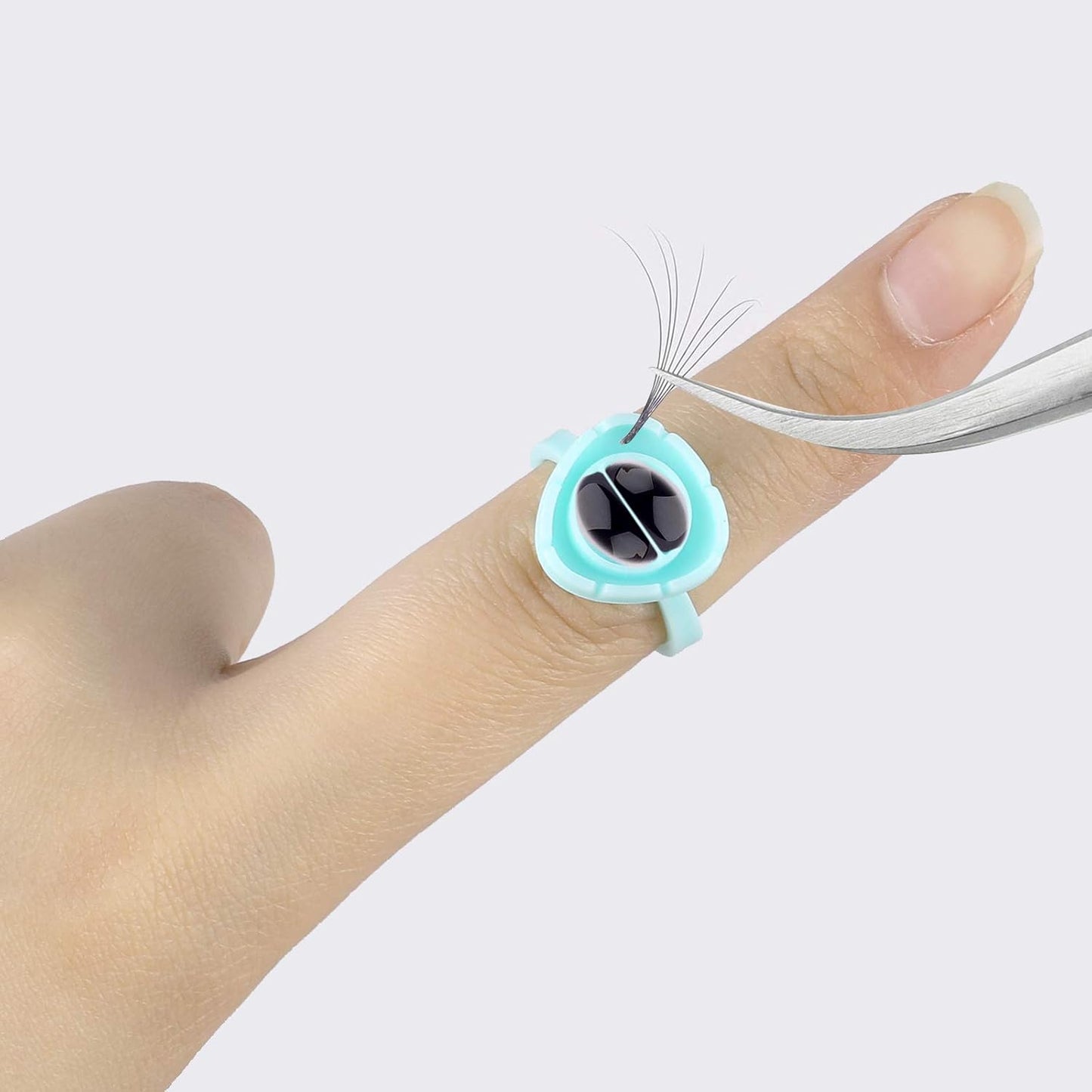 Fenshine 200 PCS Smart Glue Cups Lash Glue Holder Volume Lashes Quick Blossom for Eyelash Extension Supply, 2 Methods of Use (Green)