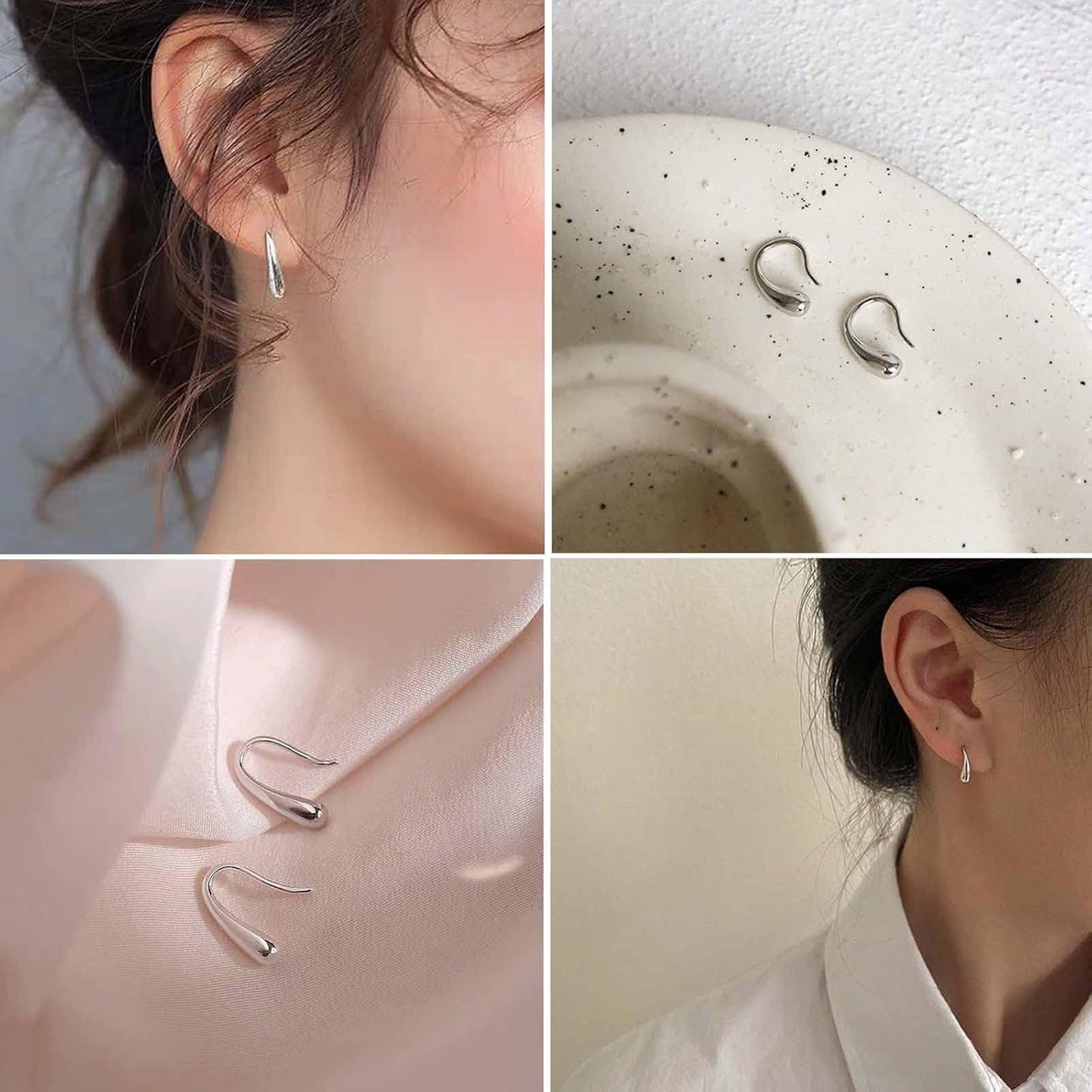 Vintage Water Drop Earrings Gold Teardrop Earrings Tiny Droplet Earrings Minimalist Everyday Earrings Jewelry for Women and Girls