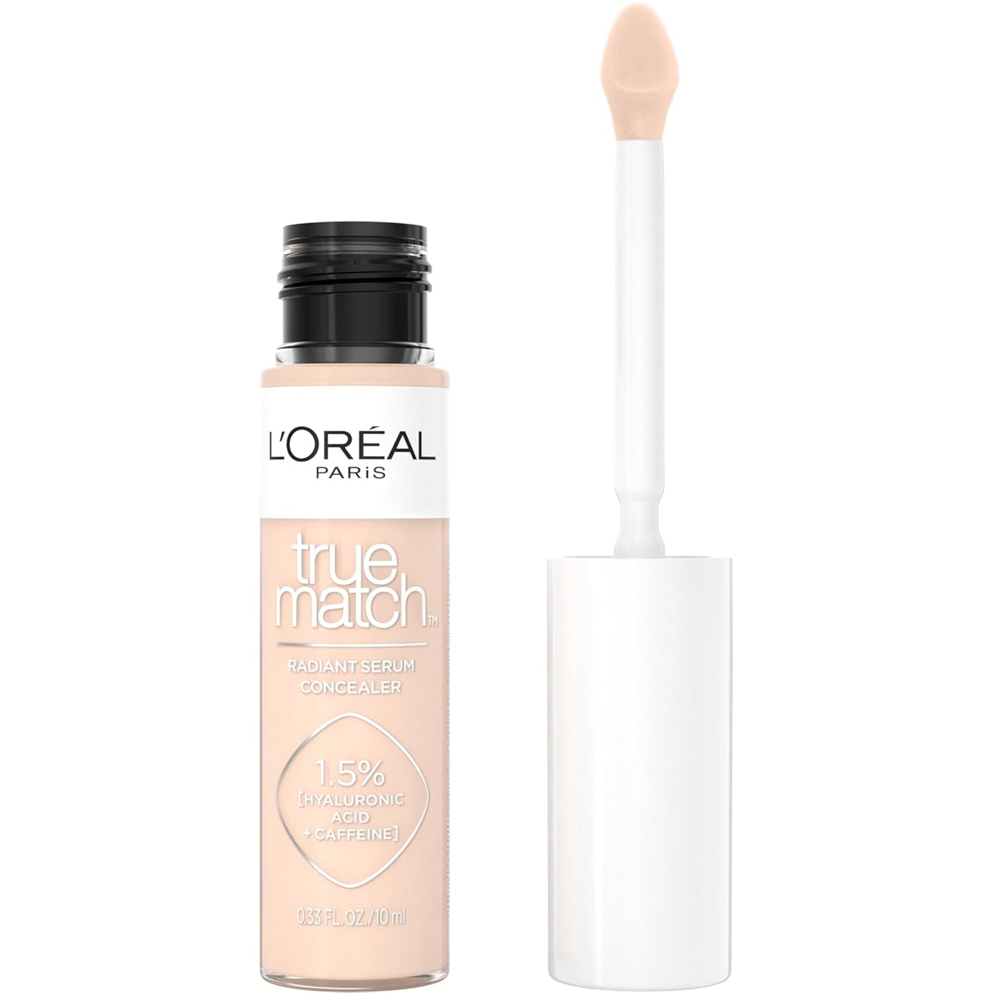 L’Oréal Paris True Match Radiant Serum Concealer, Brightening Under Eye Concealer Make Up with 1.5% Hyaluronic Acid and Caffeine, N2, 0.33 Oz