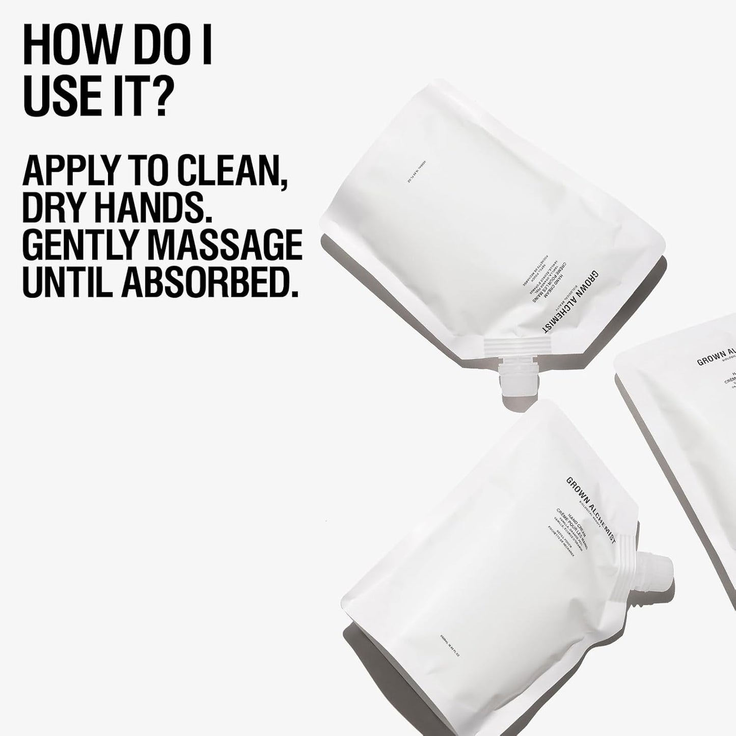 Grown Alchemist Hand Cream REFILL Pouch: Vanilla, Orange Peel. Non-Greasy Moisturizer that Soothes and Softens Hands, 500ml