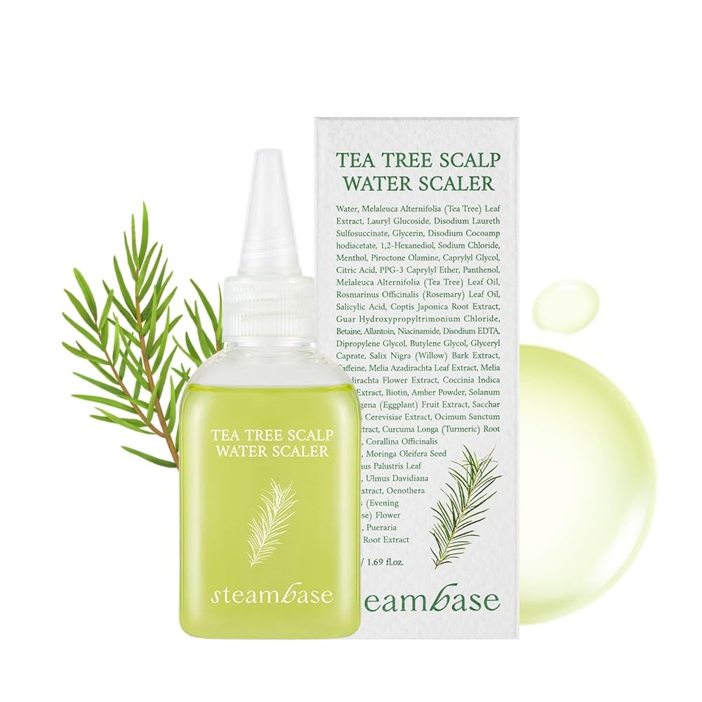Tea Tree Scalp Water Scaler | Scalp Exfoliator for Itchy Dry Flaky Scalp, Buildup Remover, Treatment for Excess Sebum Oily Greasy Hair | Korean Hair Care Products, Travel Size, 1.69 fl oz