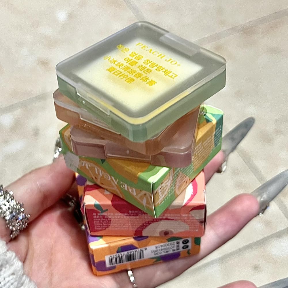 Mini Ice Cube Cooling Solid Perfume Balm - Refreshing Fruity Scent with Shimmer Highlighter, Long-Lasting Fragrance & Odor Neutralizer for Women (Portable Skin Glow) (Coastal Lemon Mist)